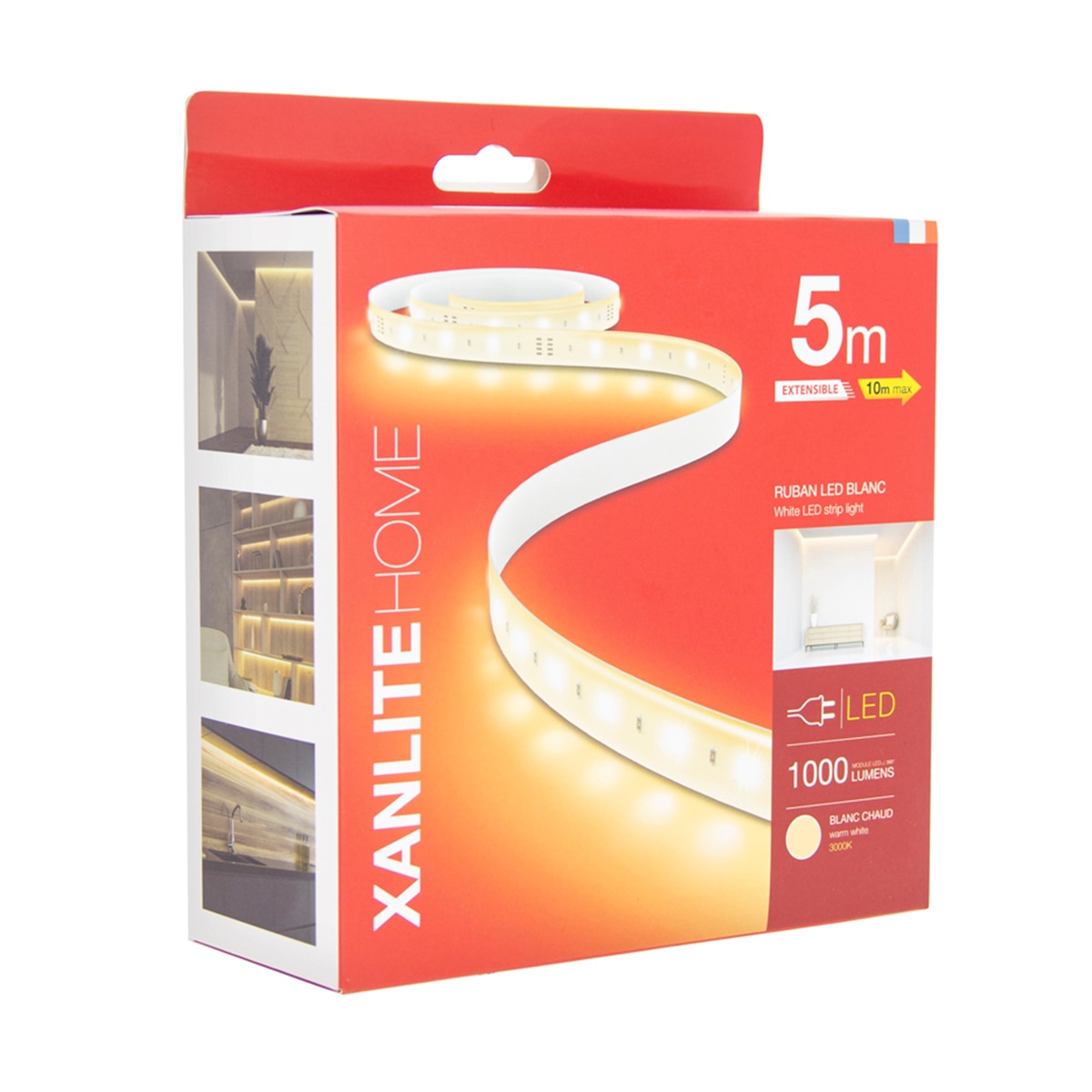 Tira led 5m extensible 1000lm 3000k Xanlite Blanco-2