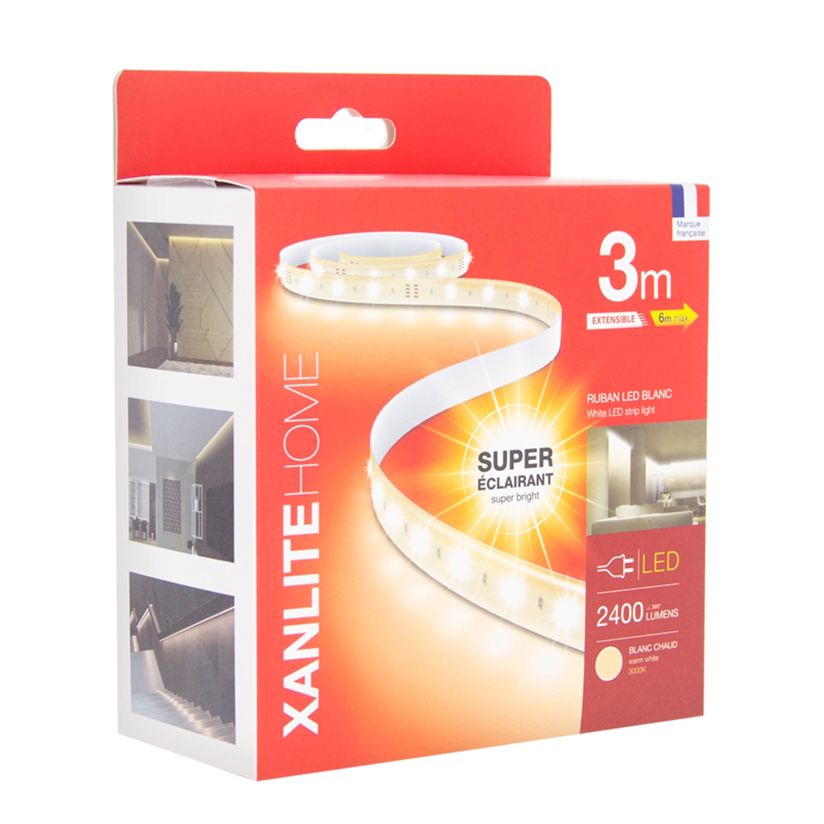 Tira led 3 metros 2400 lumenes Xanlite Blanco-2