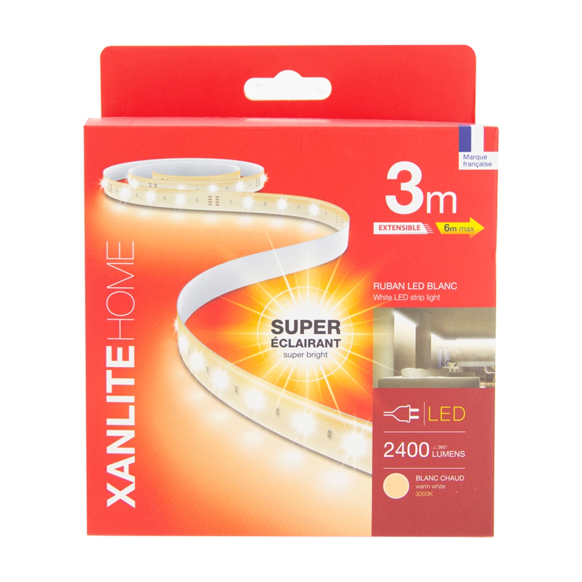 Tira led 3 metros 2400 lumenes Xanlite Blanco-3