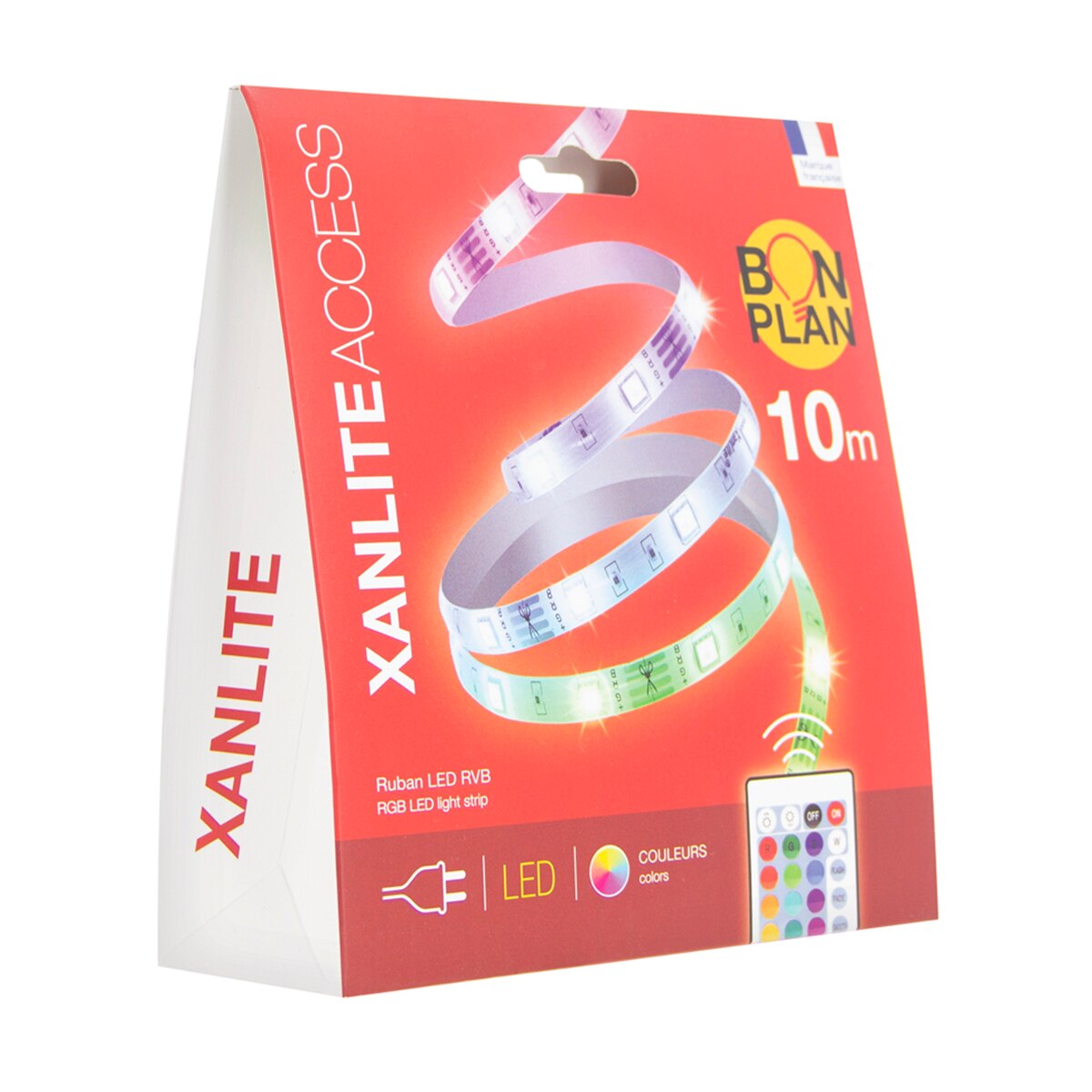 Tira led rgb 10 metros 230 v con mando Xanlite Blanco-4