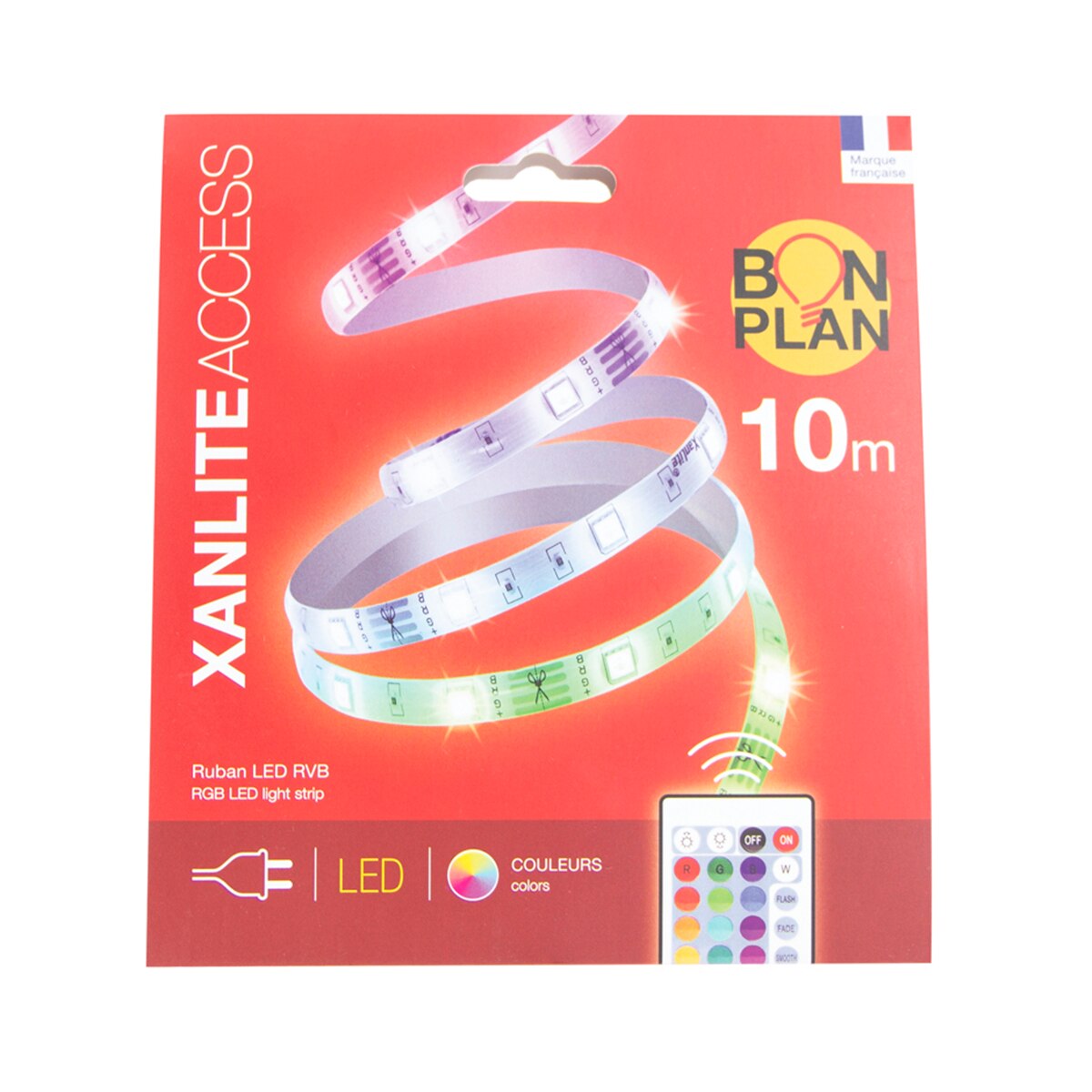 Tira led rgb 10 metros 230 v con mando Xanlite Blanco-5