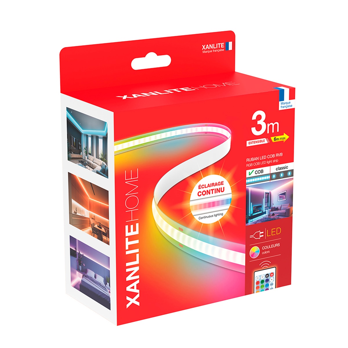 Tira led rgb cob 3 m Xanlite Blanco-2