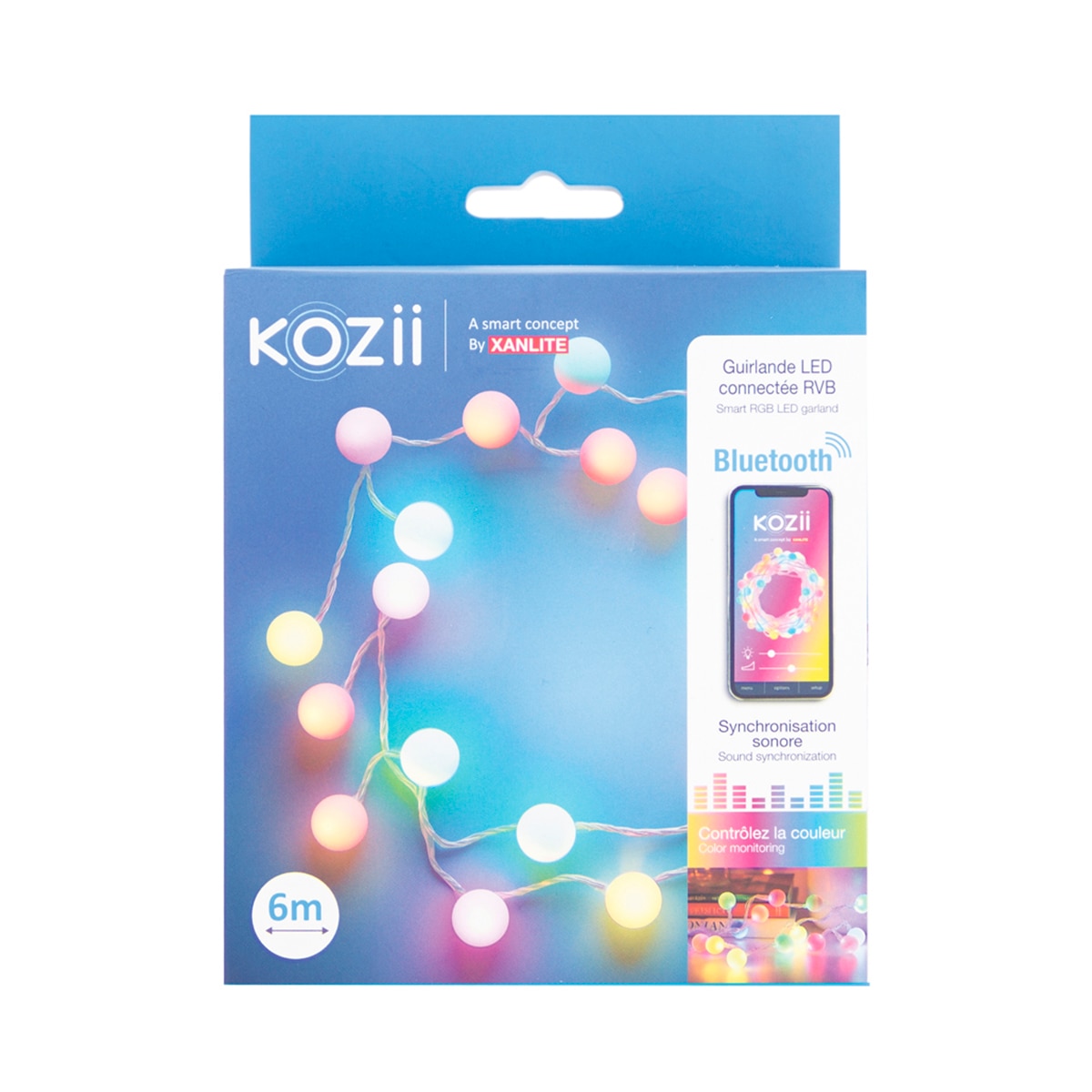 Guirnalda wifi 6 m bluetooth rgb Xanlite Blanco-7