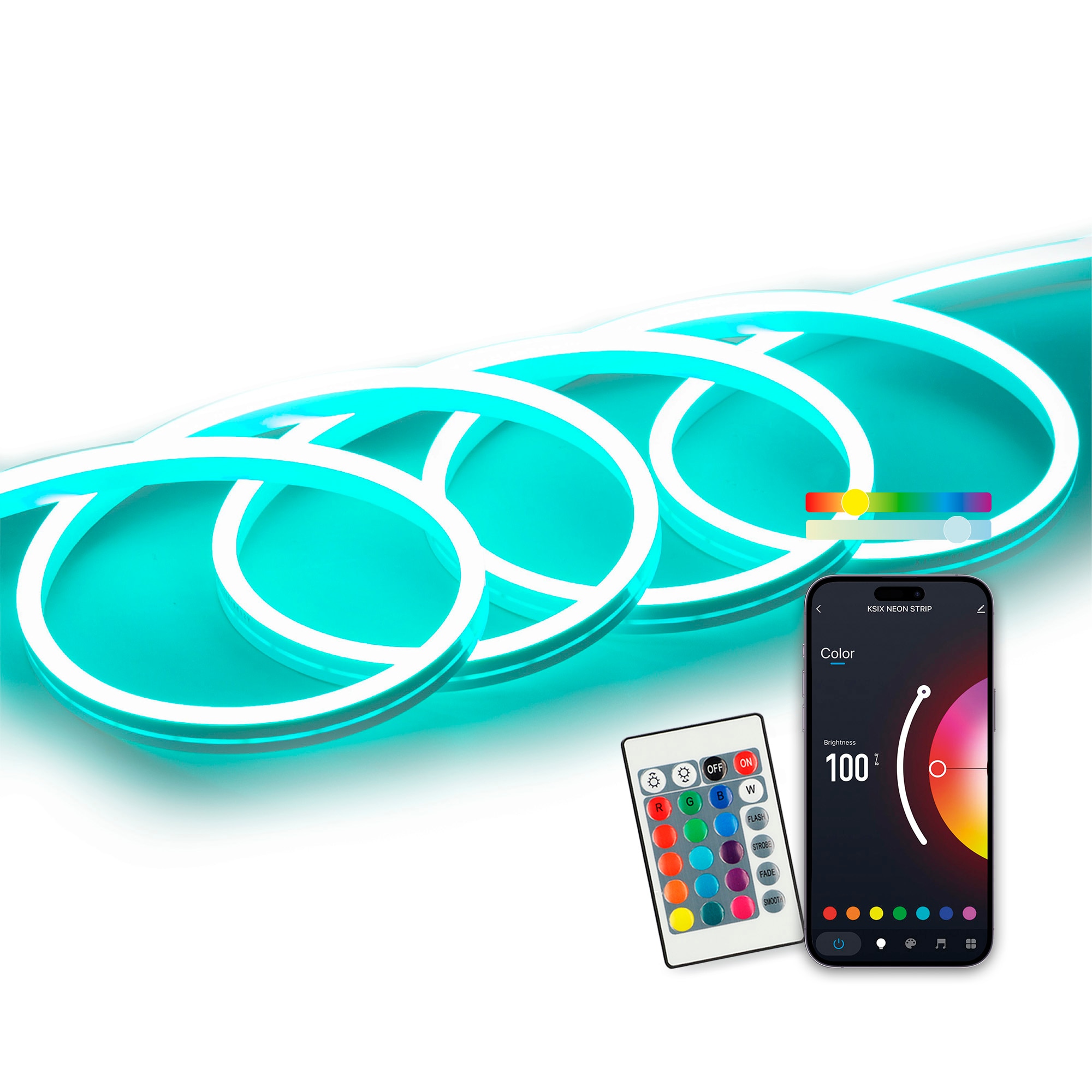 Imagen 0 de Tira neón SmartLED KSIX 5m, Recortable, 4300 lm, Colores RGB