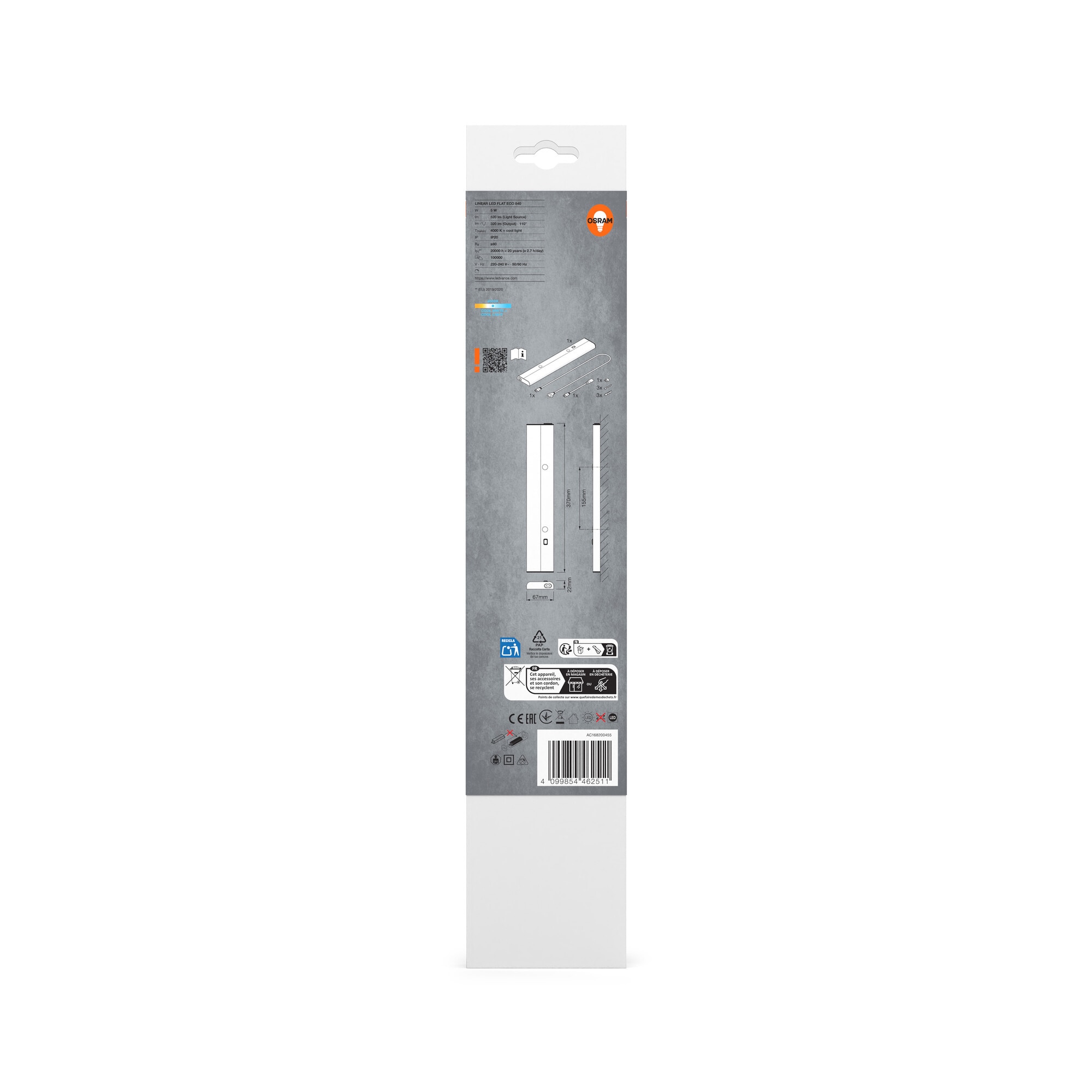 Luminaria LED lineal plana Eco 5 W 4000 K 3