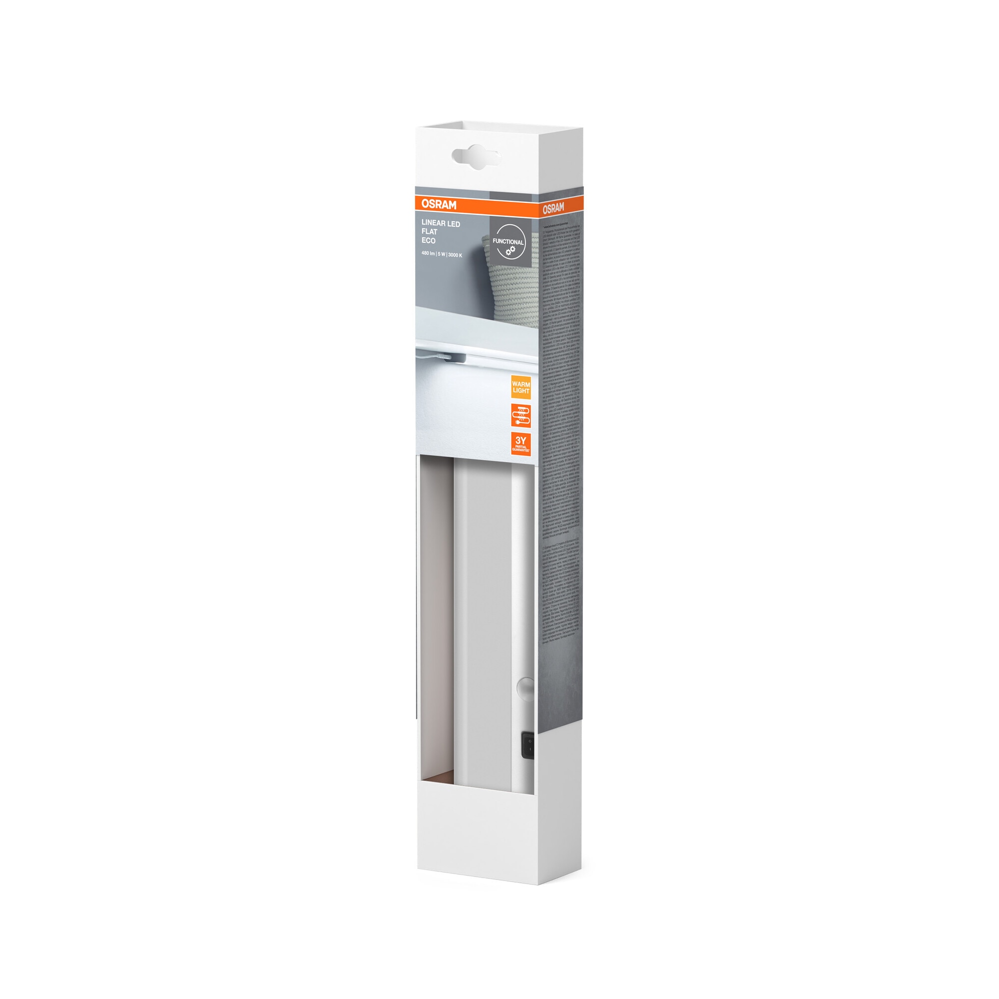 Luminaria LED lineal plana Eco 6 W 3000 K 2