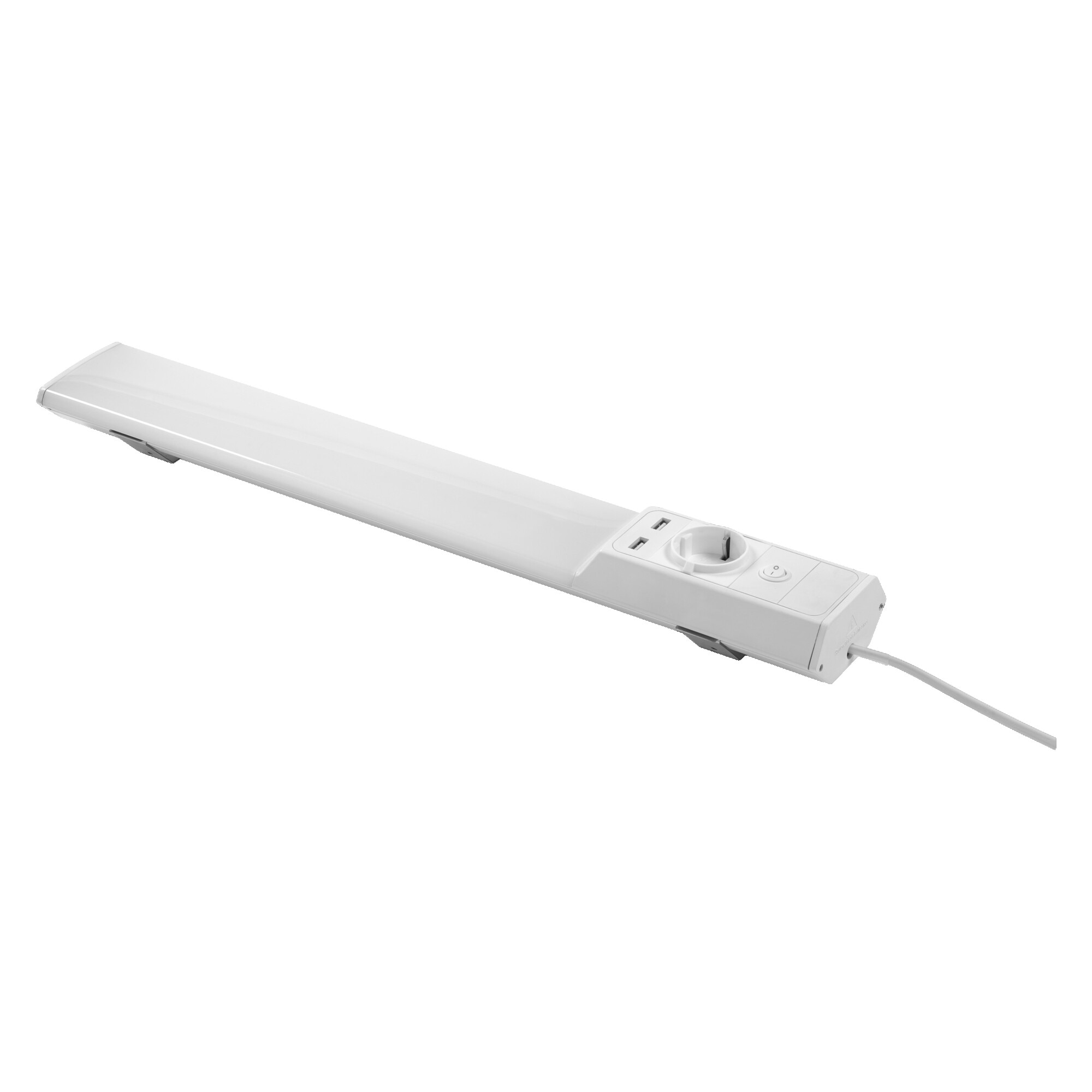 Imagen 0 de Luminaria LED bajo mueble plana con enchufe y puertos USB 540 mm 10 W 4000 K