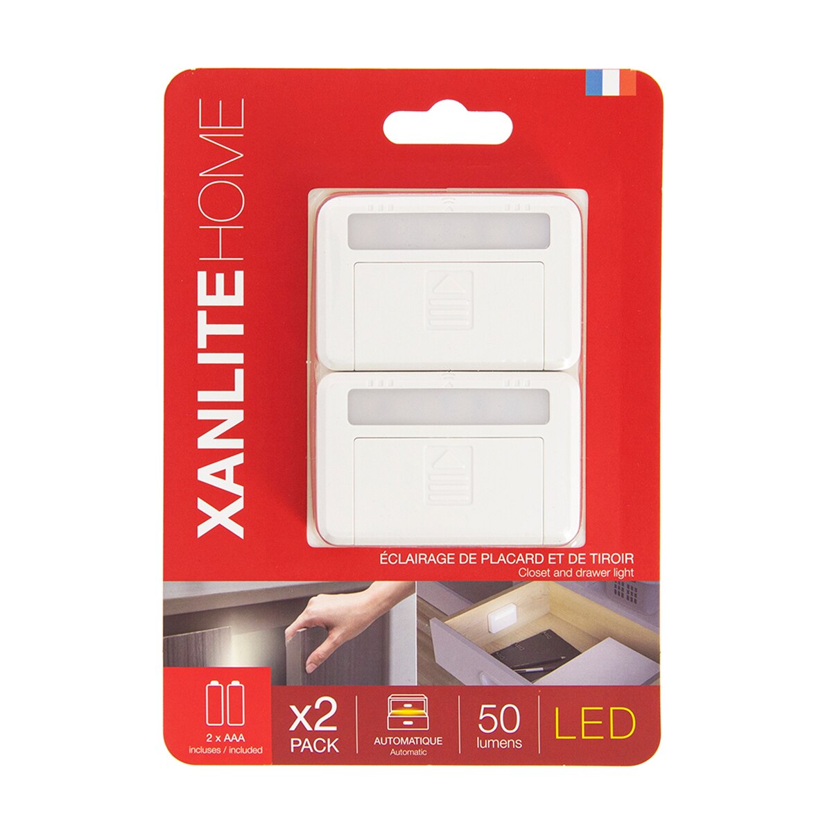 Pack 2 led con imán a pilas 50 lm 4000 k Xanlite Blanco-4