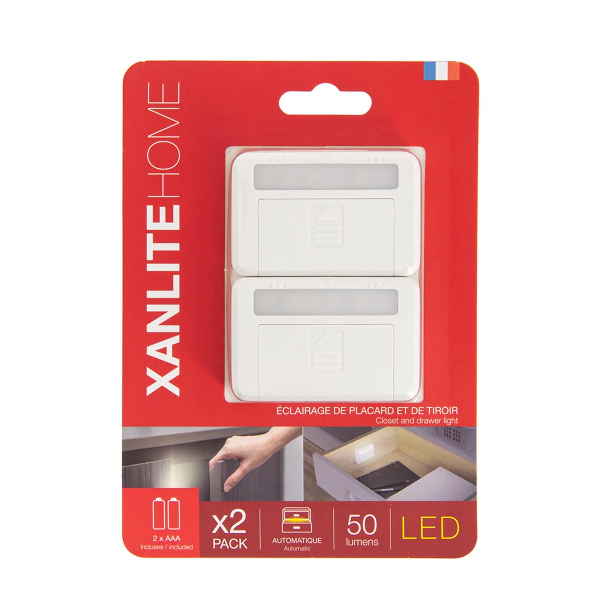 Pack 2 led con imán a pilas 50 lm 4000 k Xanlite Blanco-5