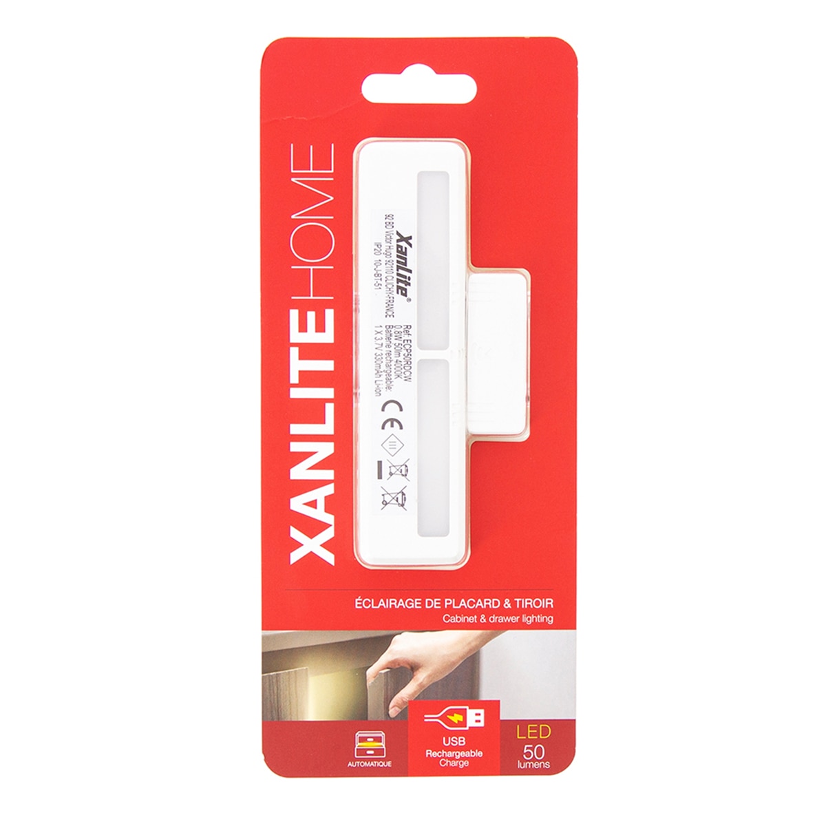 Led armarios cajones usb 50 lm Xanlite Blanco-3