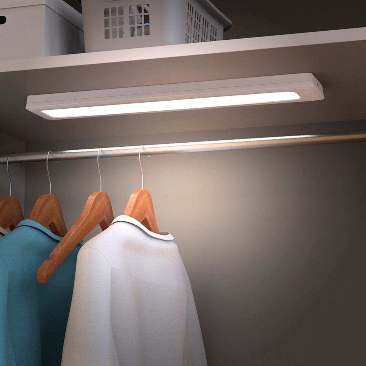 Barra de luz LED plana com USB, 30 cm, para armários Xanlite Branco-3