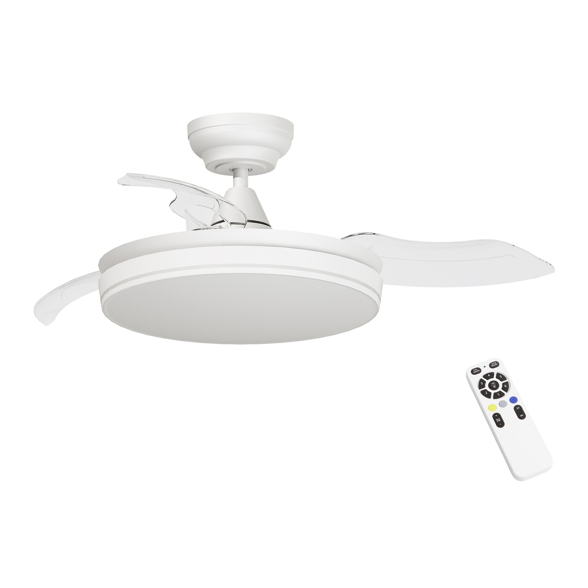 Ventilador de techo 28 W Noa con luz LED integrada 20 W Ø 91 cm Blanco-1