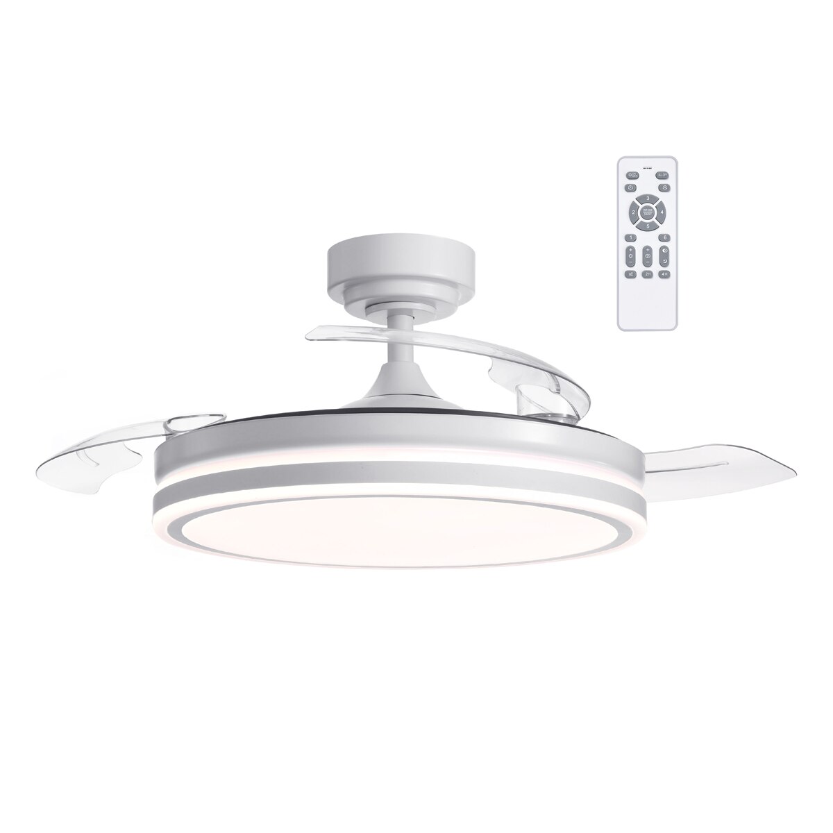 Ventilador de techo DC Irion 46 W Ø 92 cm con Plafón de Luz LED 5520 lm Blanco-2