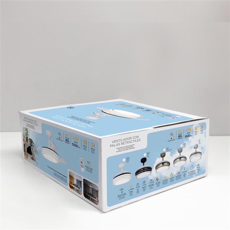 Ventilador de techo DC Irion 46 W Ø 92 cm con Plafón de Luz LED 5520 lm Blanco-11