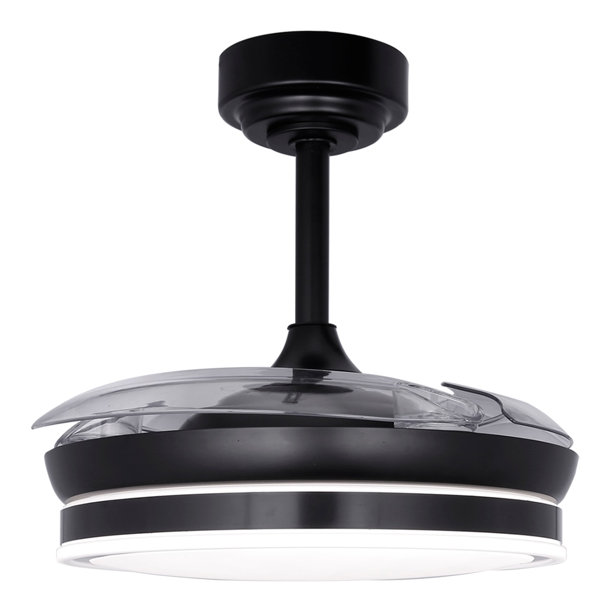 Imagem 0 de Ventoinha de Teto com Pás Dobráveis e Luz LED Mini 46 W - Preto/Aço