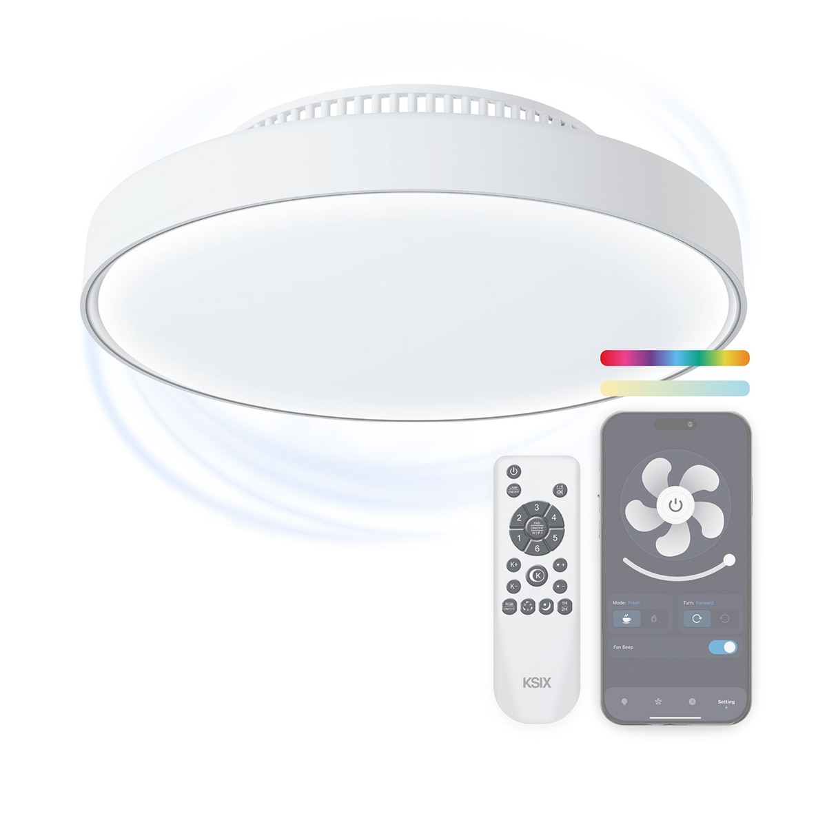 Imagen 0 de Ventilador de techo sin aspas con luz LED regulable KSIX Mistral, 6 velocidades