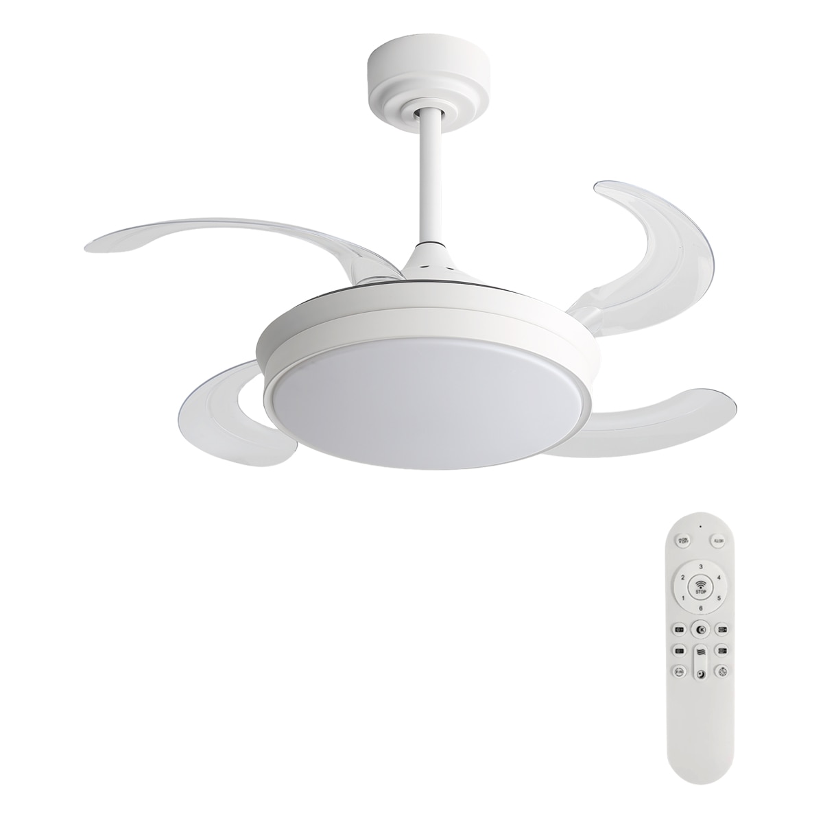Imagen 0 de Ventilador techo aspas retractil PURE