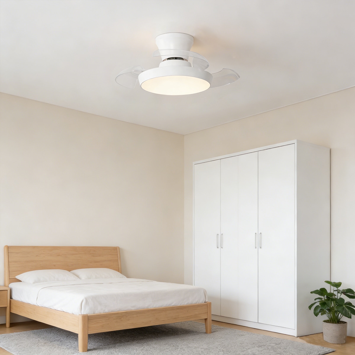 Ventilador de teto com pás retráteis SMART Branco-11