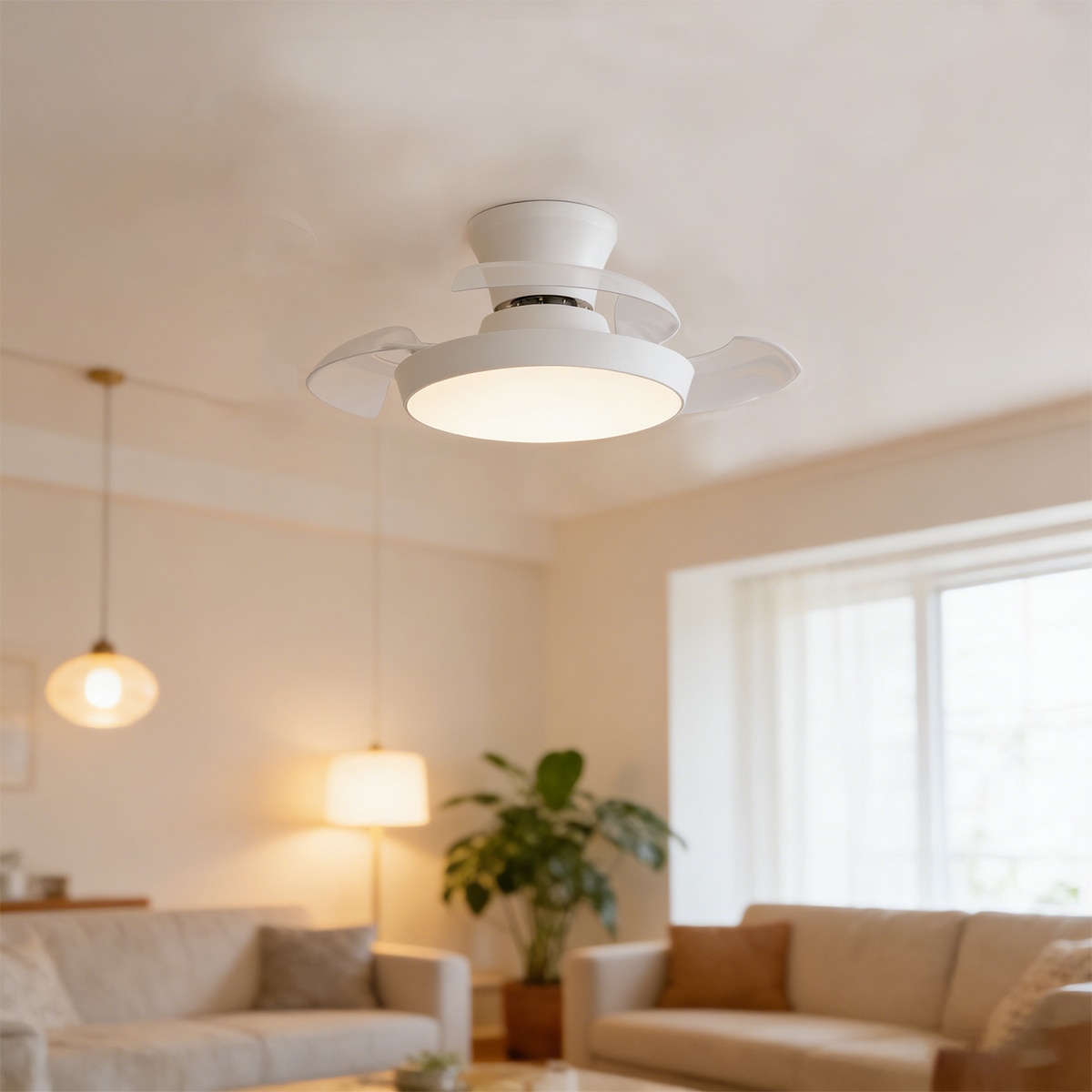 Ventilador de teto com pás retráteis SMART Branco-12