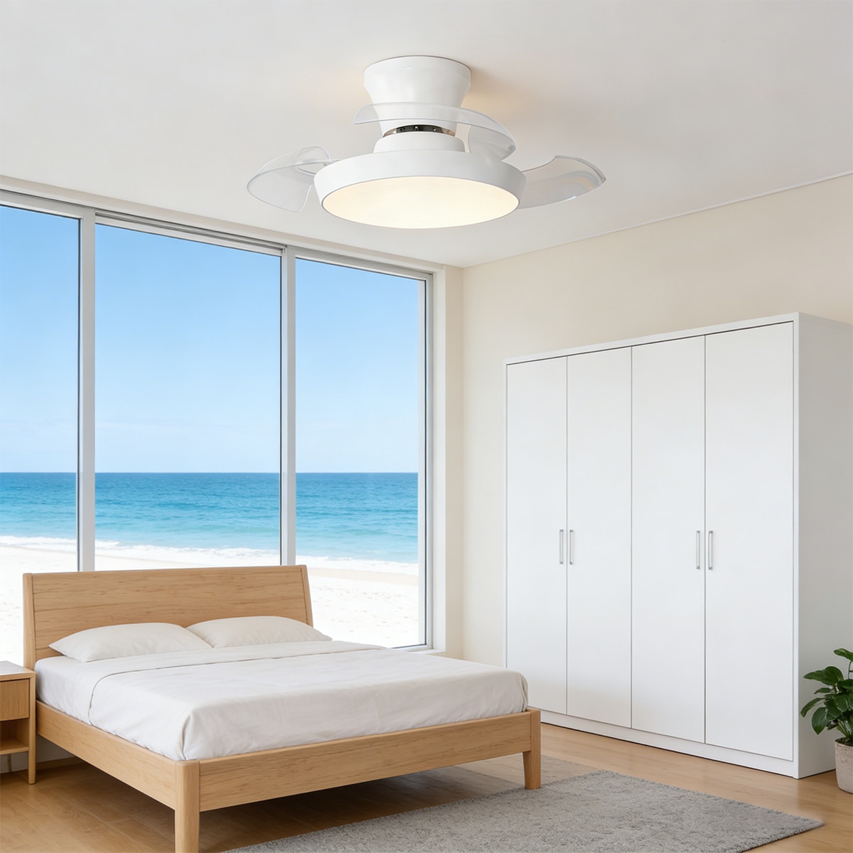 Ventilador de teto com pás retráteis SMART Branco-13