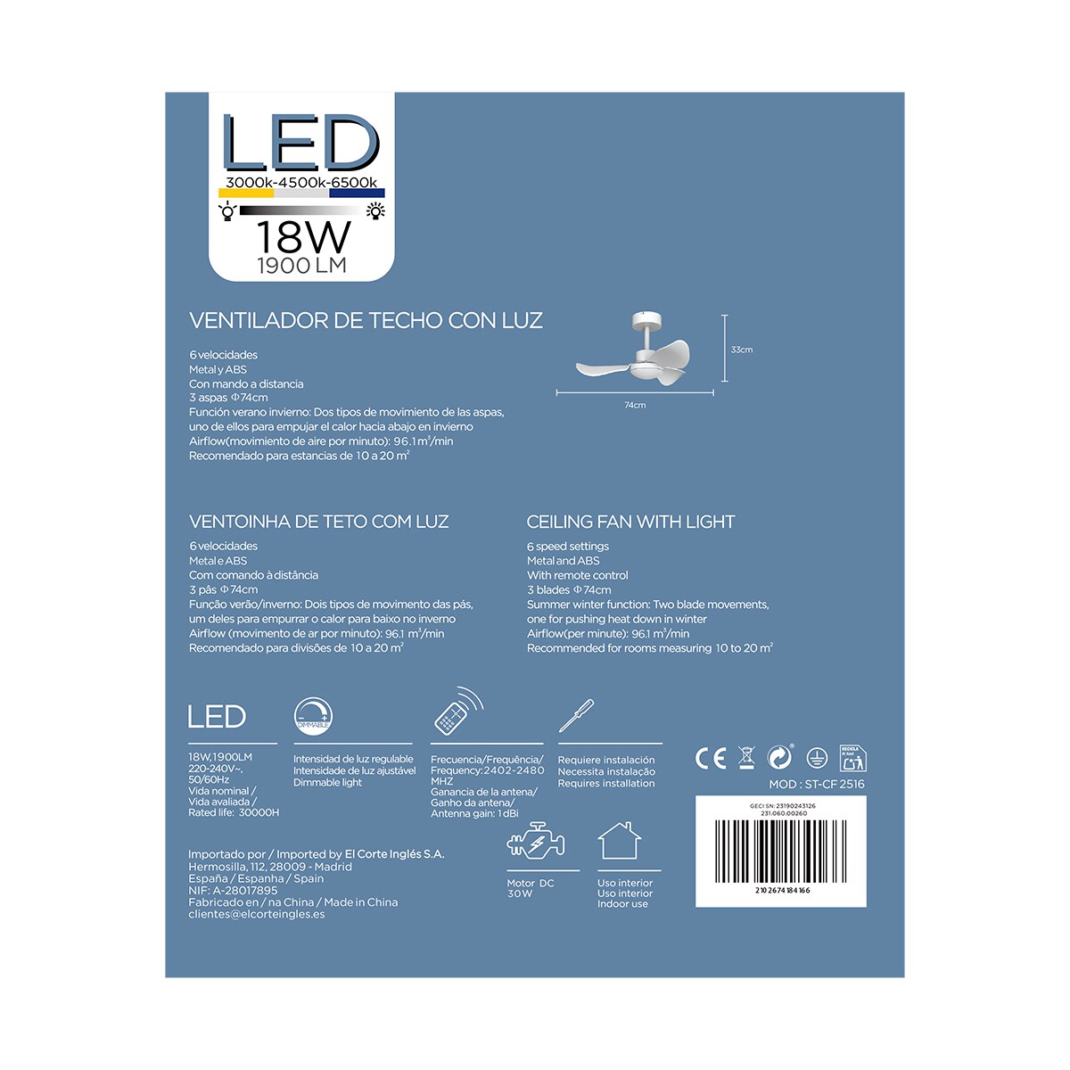Ventilador de techo LIGHT 14