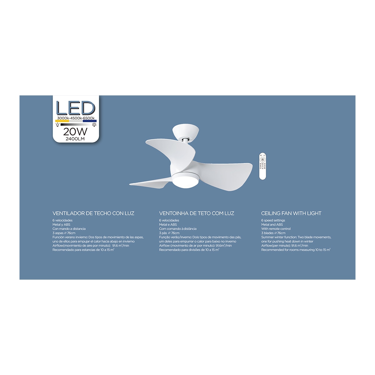 Ventilador de teto NORDIK 15