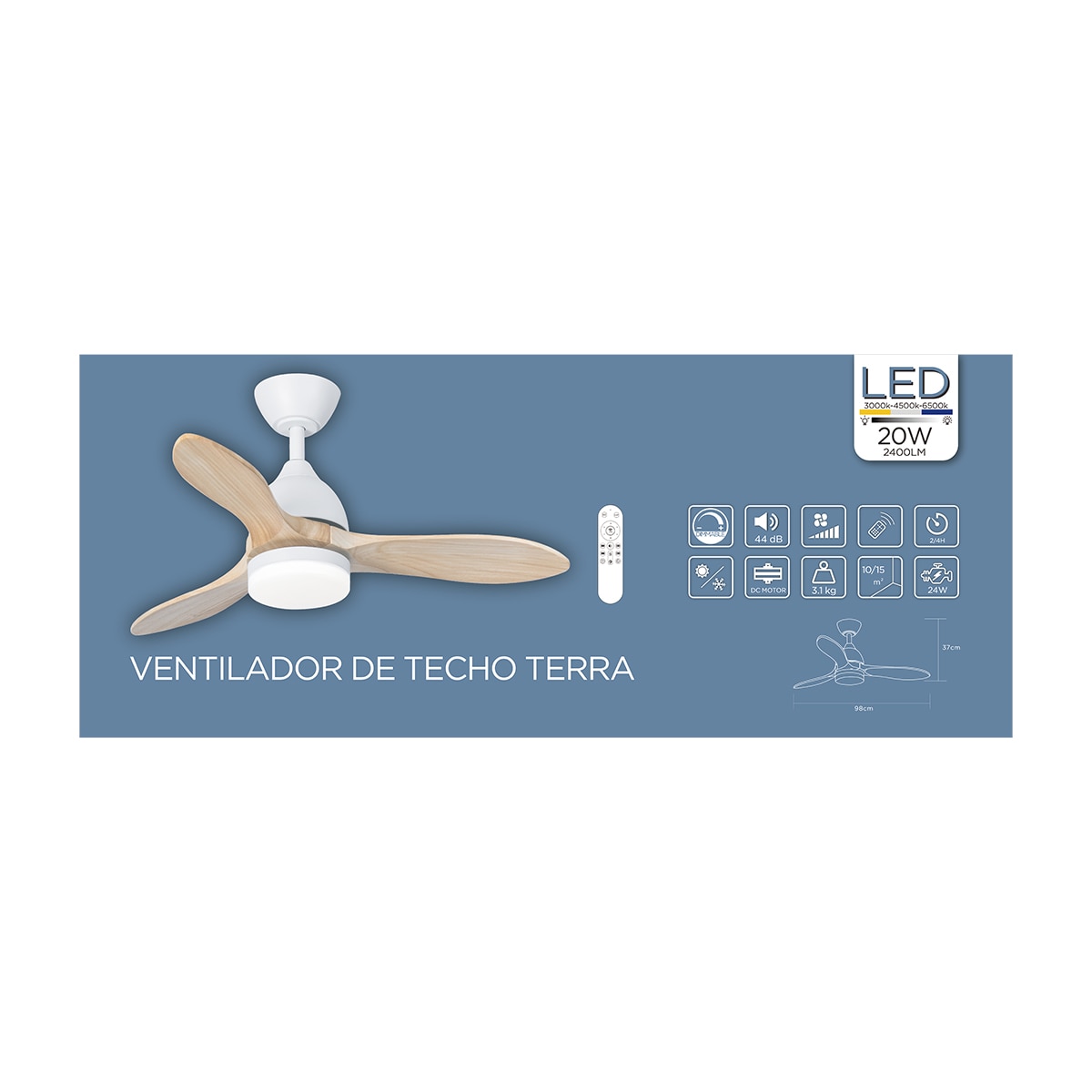 Ventilador de techo TERRA ST-CF2521 15