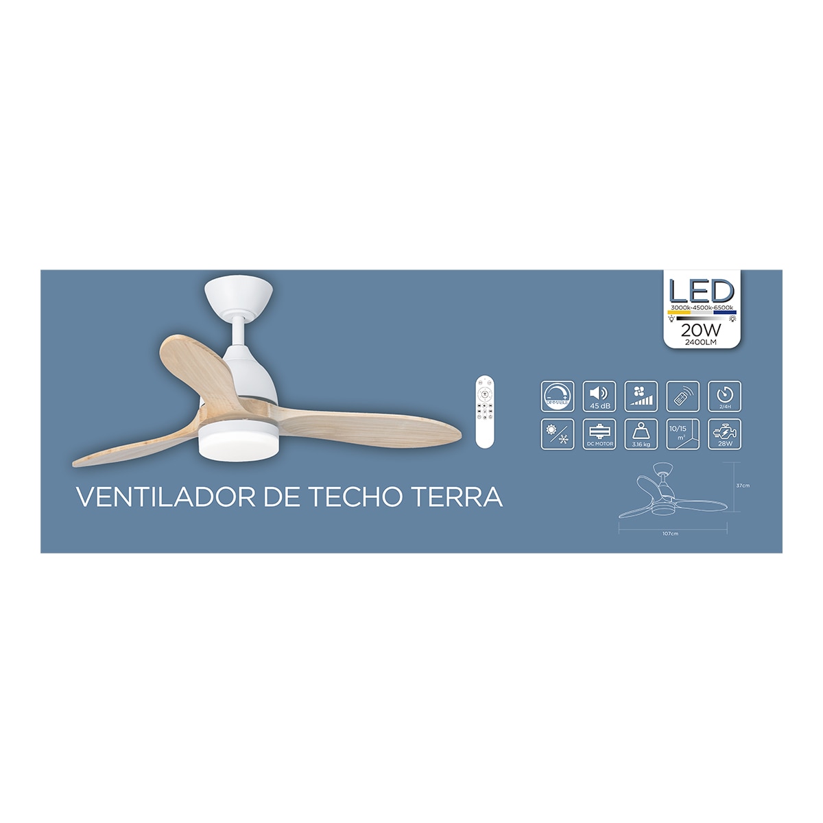 Ventilador de techo TERRA ST-CF2522 13