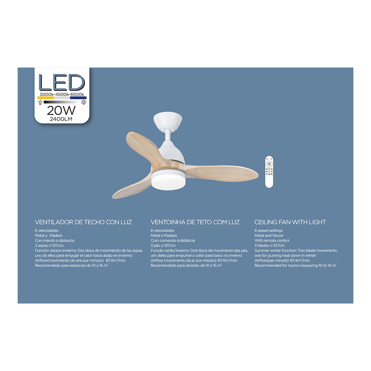 Ventilador de techo TERRA ST-CF2522 15