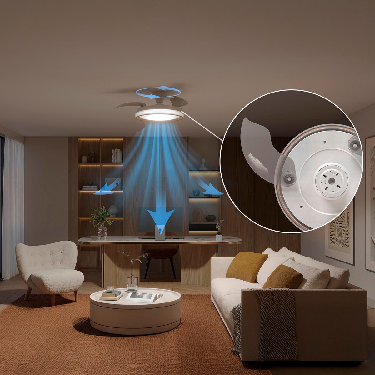 Ventilador techo Bliss DC Blanco/Dorado 2