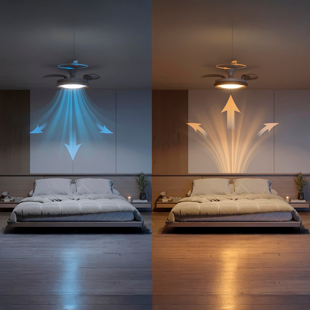 Ventilador techo Bliss DC Blanco/Madera 4