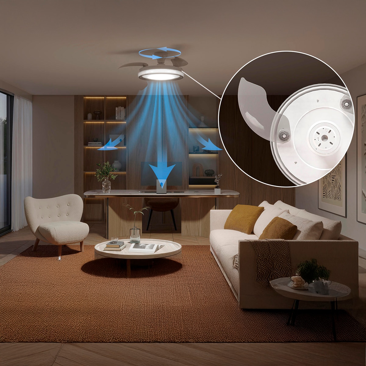 Ventilador techo Bliss DC Blanco/Estrellado 2