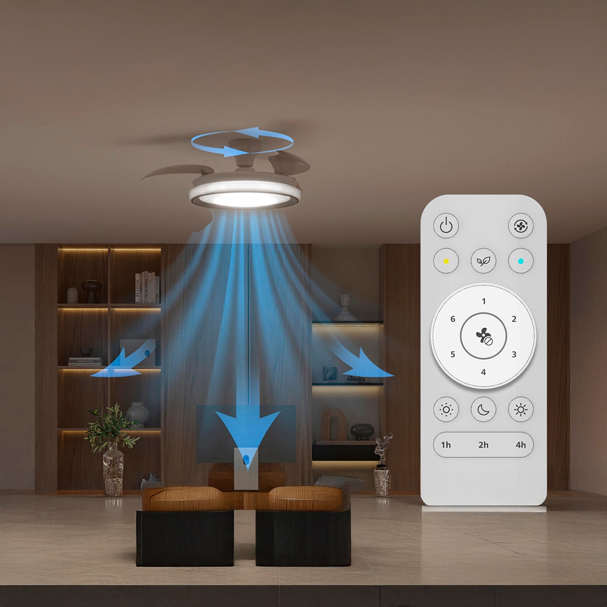 Ventilador techo Bliss DC Blanco/Estrellado 3