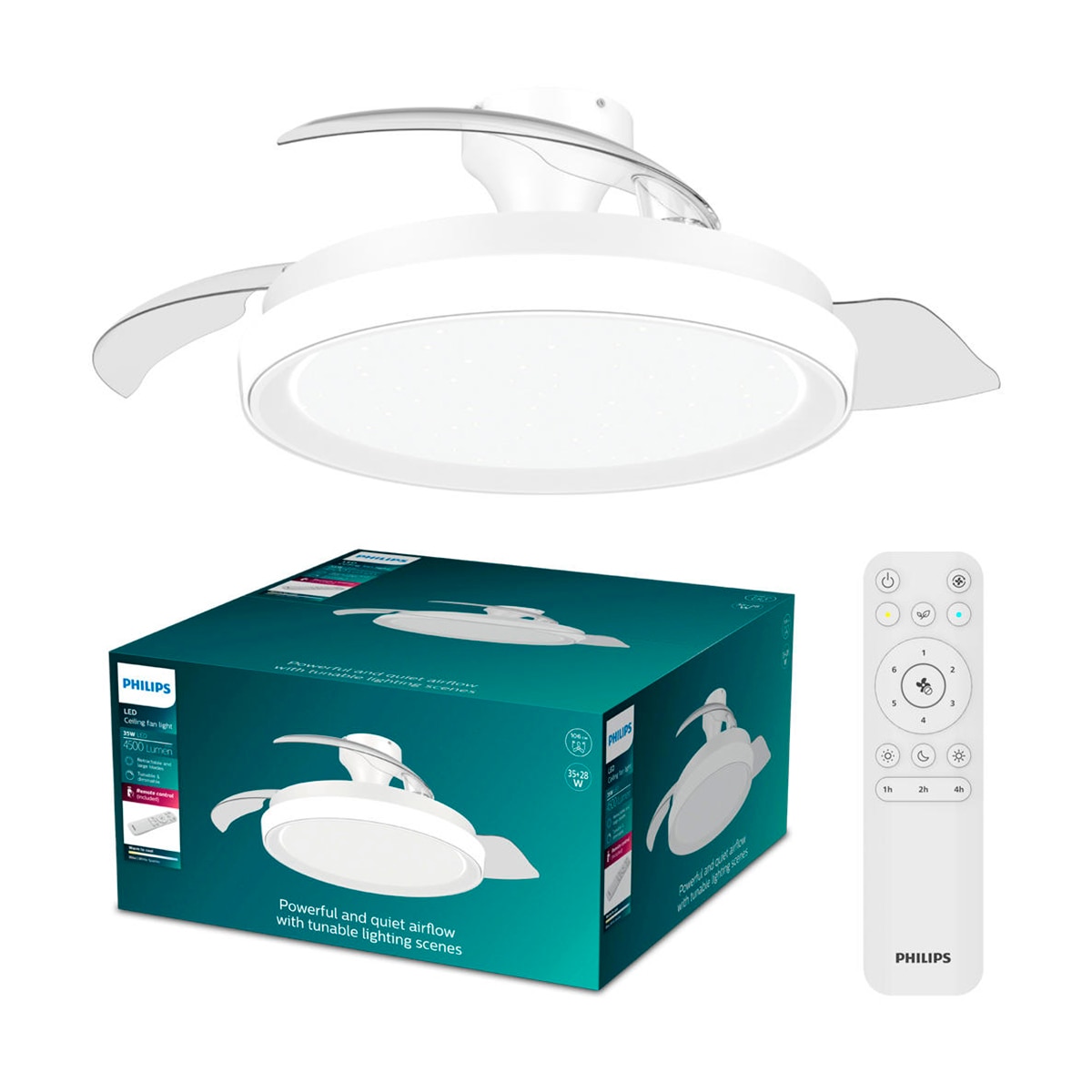 Ventilador techo Bliss DC Blanco/Estrellado 6