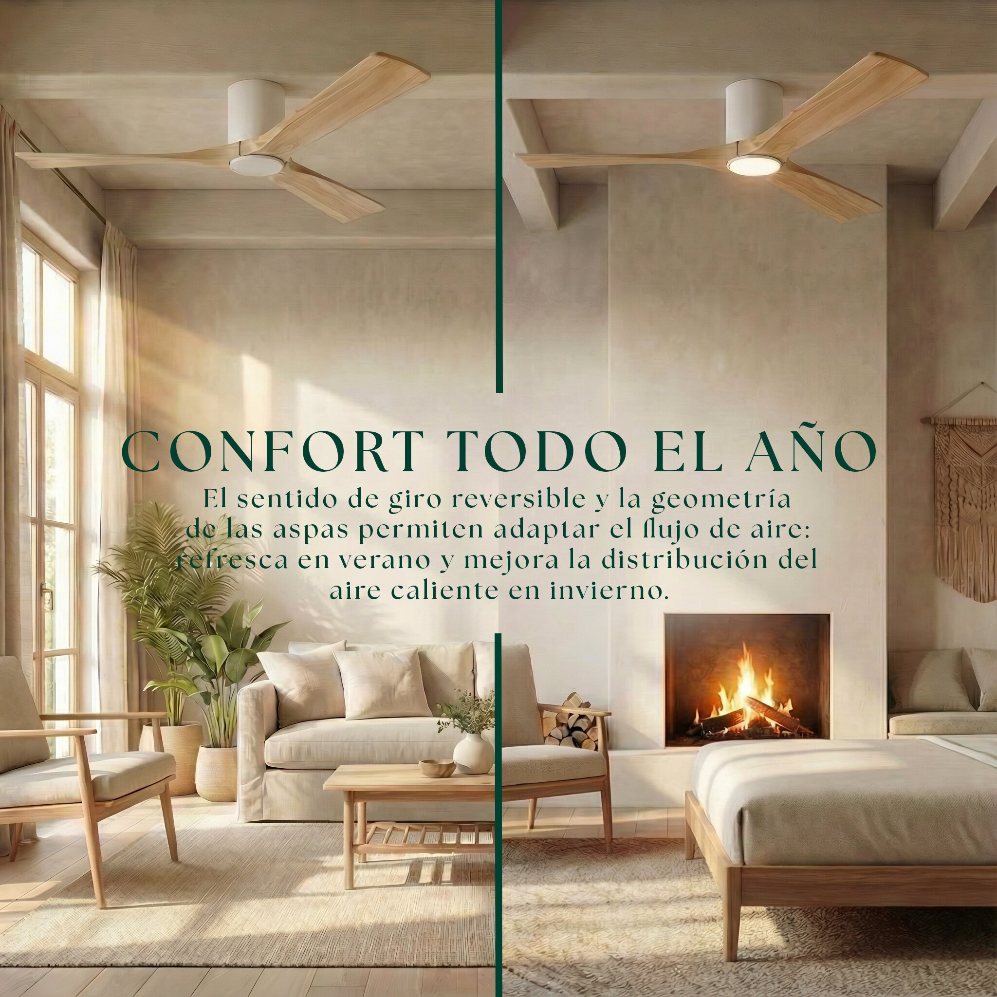 Ventilador de techo Giro Etoile con luz LED DC Blanco-7
