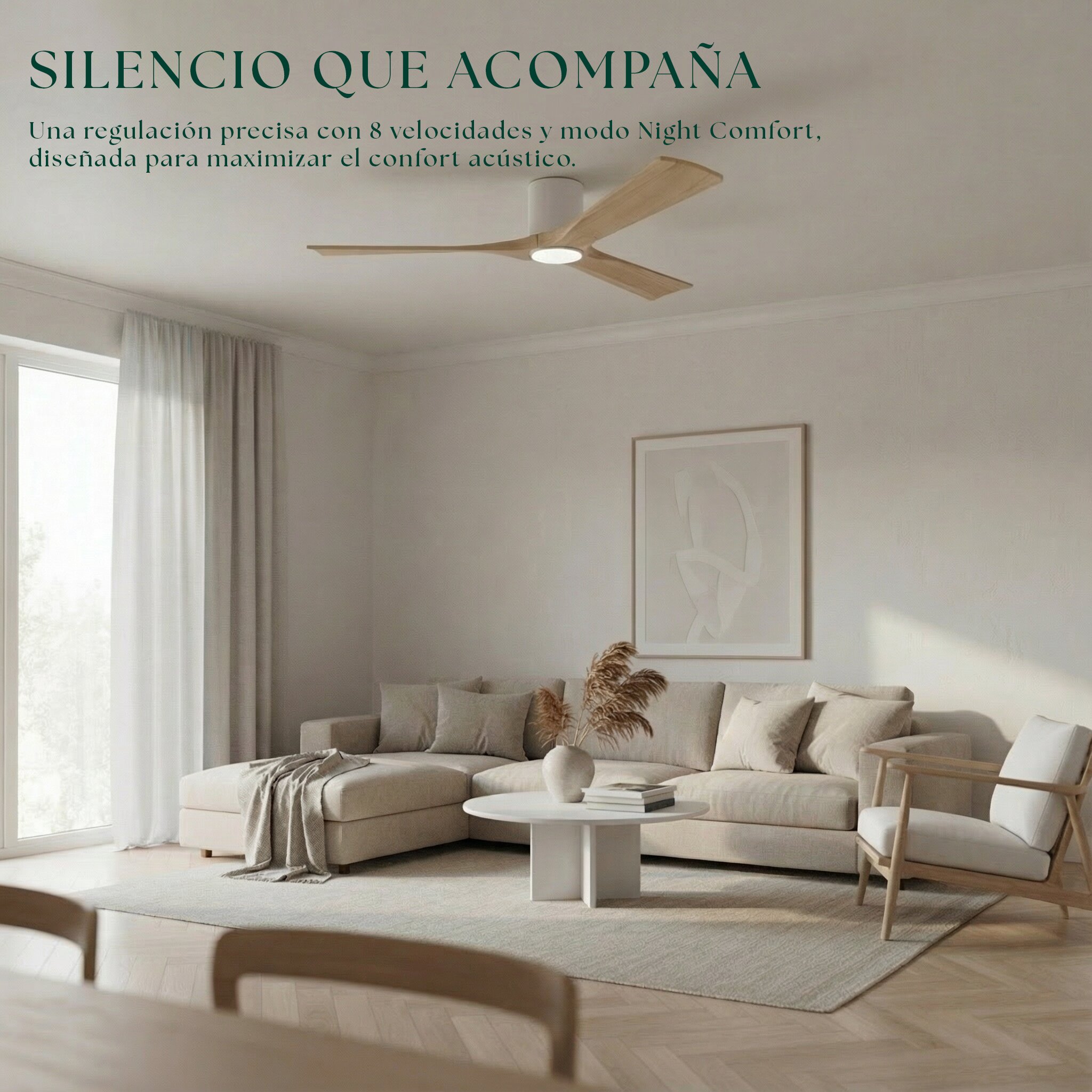 Ventilador de techo Giro Etoile con luz LED DC Blanco-8