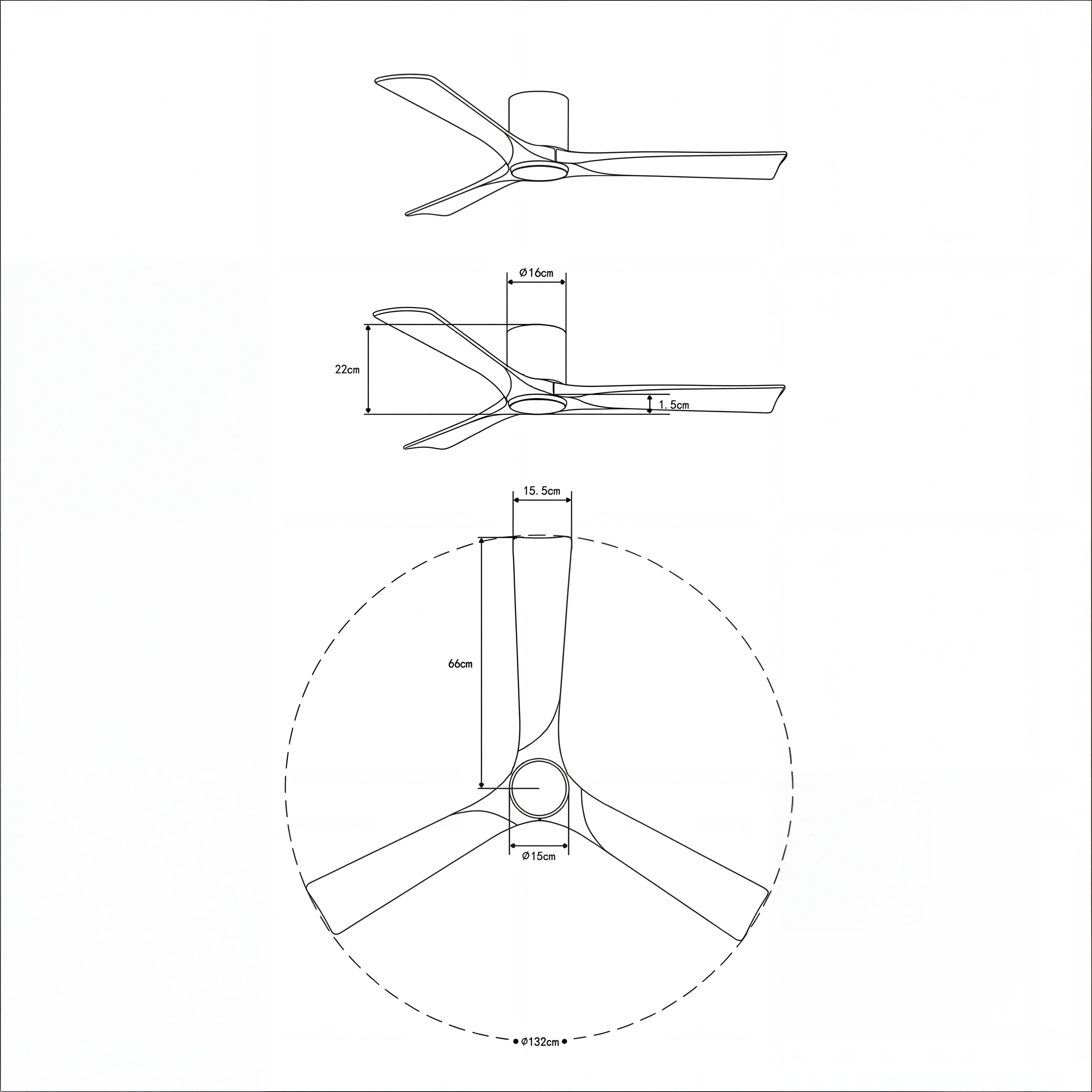 Ventilador de techo Giro Etoile con luz LED DC Blanco-10