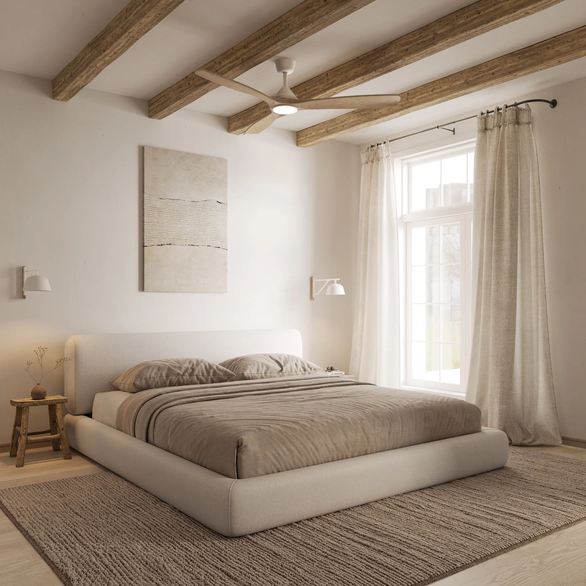 Ventilador de techo Giro Dolomiti con luz LED DC Blanco-3