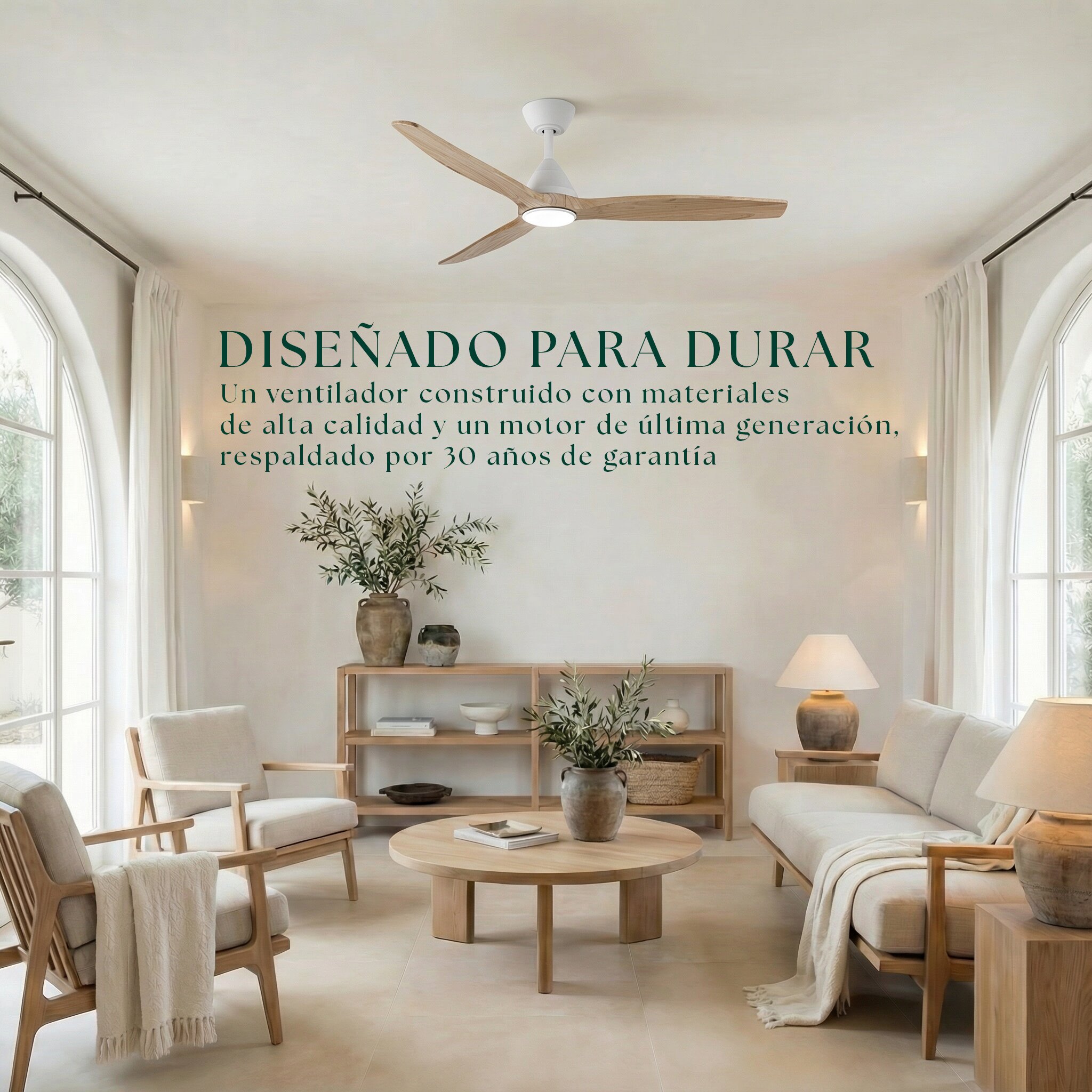Ventilador de techo Giro Dolomiti con luz LED DC Blanco-6
