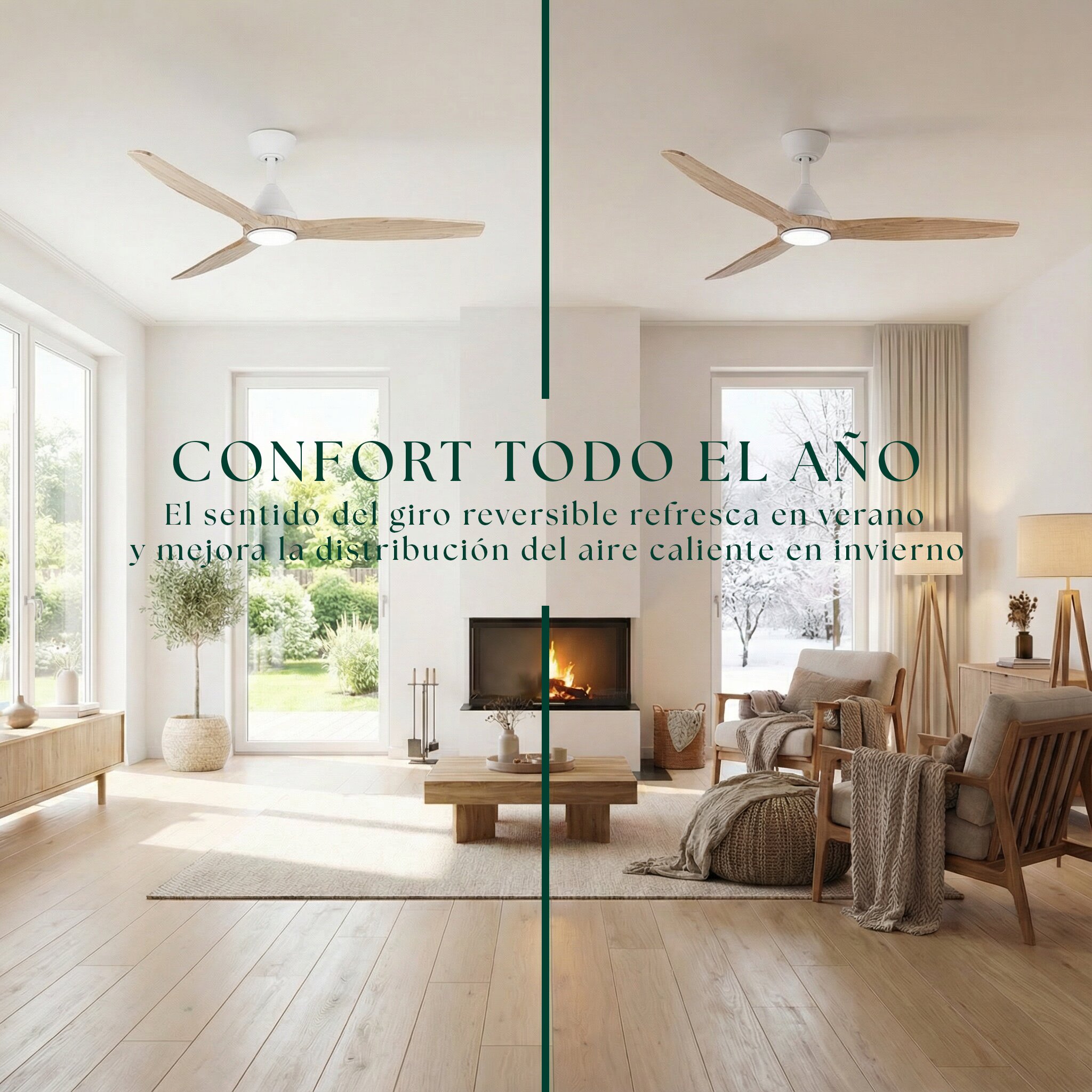 Ventilador de techo Giro Dolomiti con luz LED DC Blanco-9