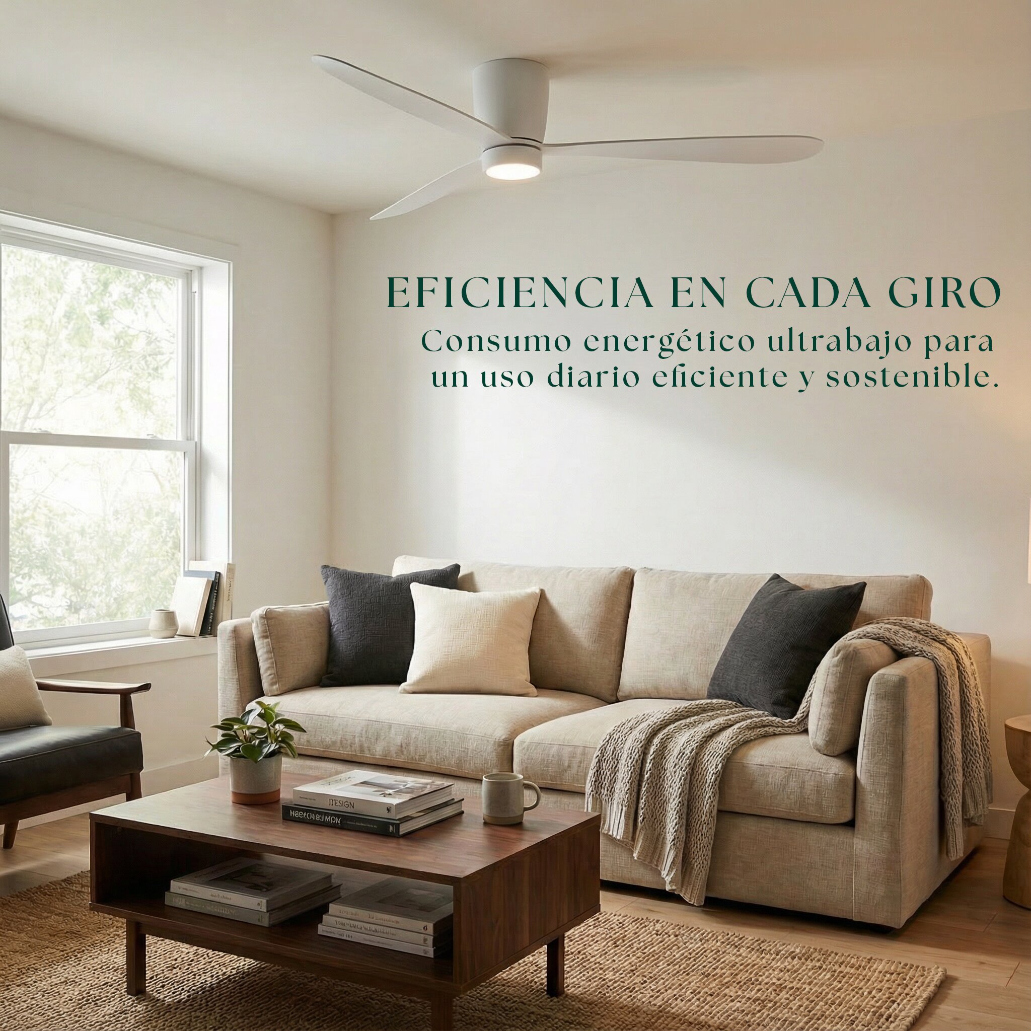 Ventilador de techo Giro Sirocco con luz LED DC Blanco-5