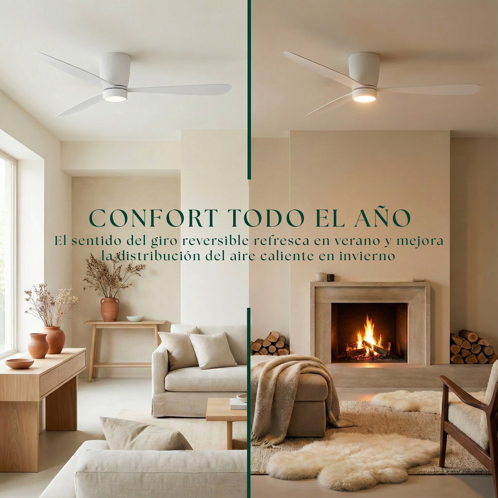 Ventilador de techo Giro Sirocco con luz LED DC Blanco-9