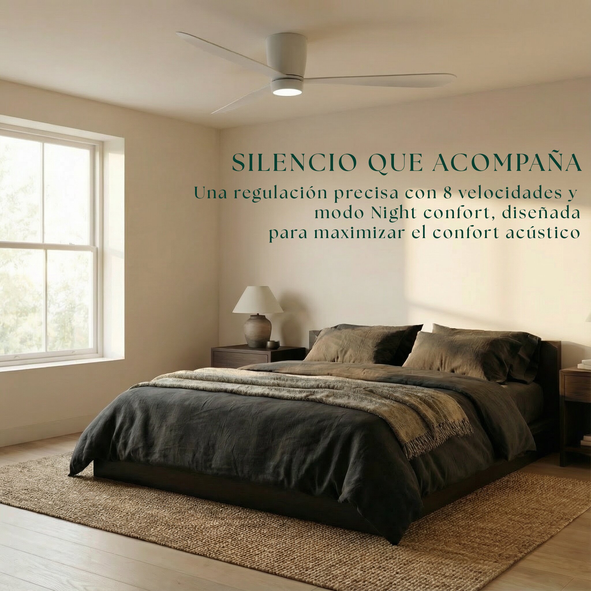 Ventilador de techo Giro Sirocco con luz LED DC Blanco-10