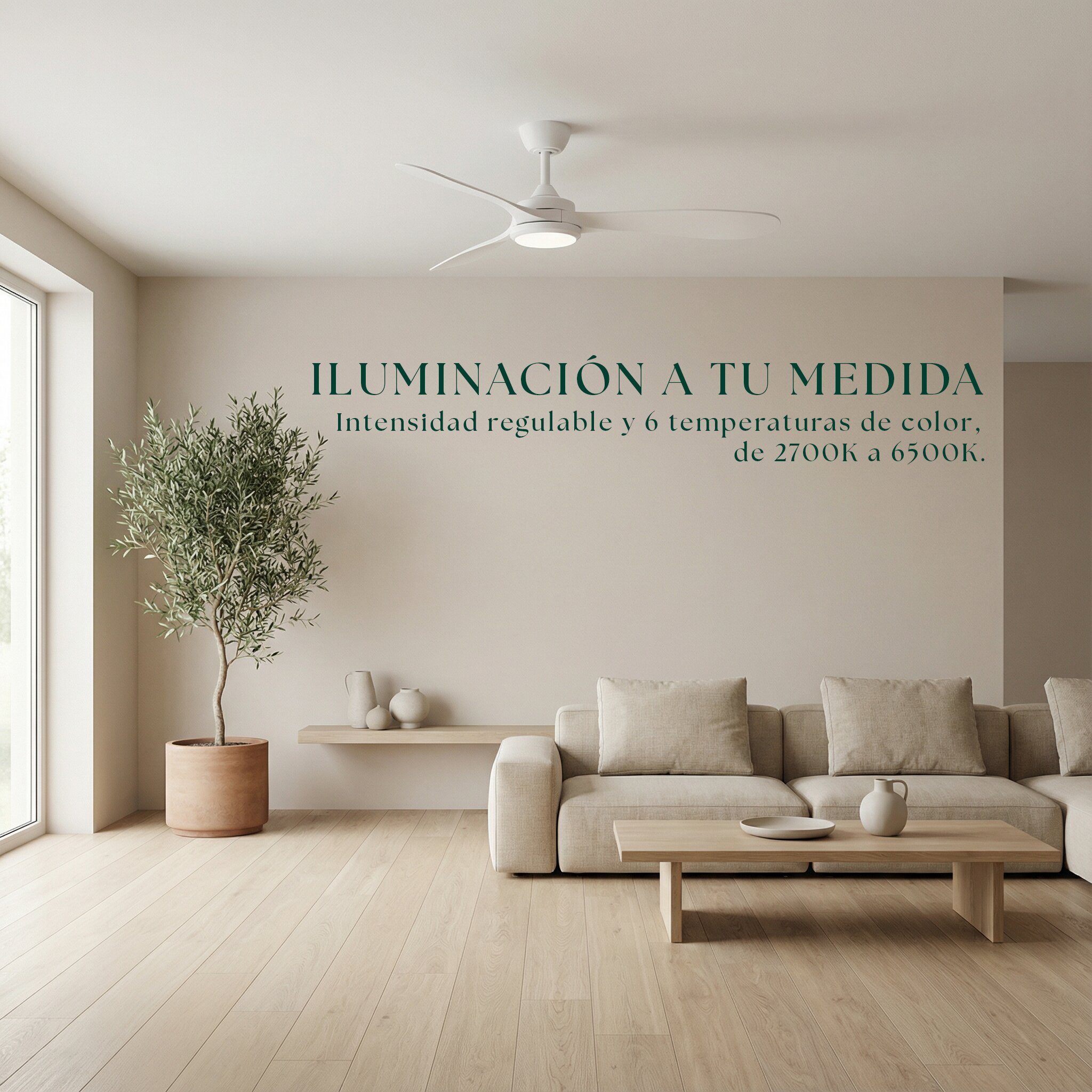 Ventilador de techo Giro Boreal con luz LED DC Blanco-6