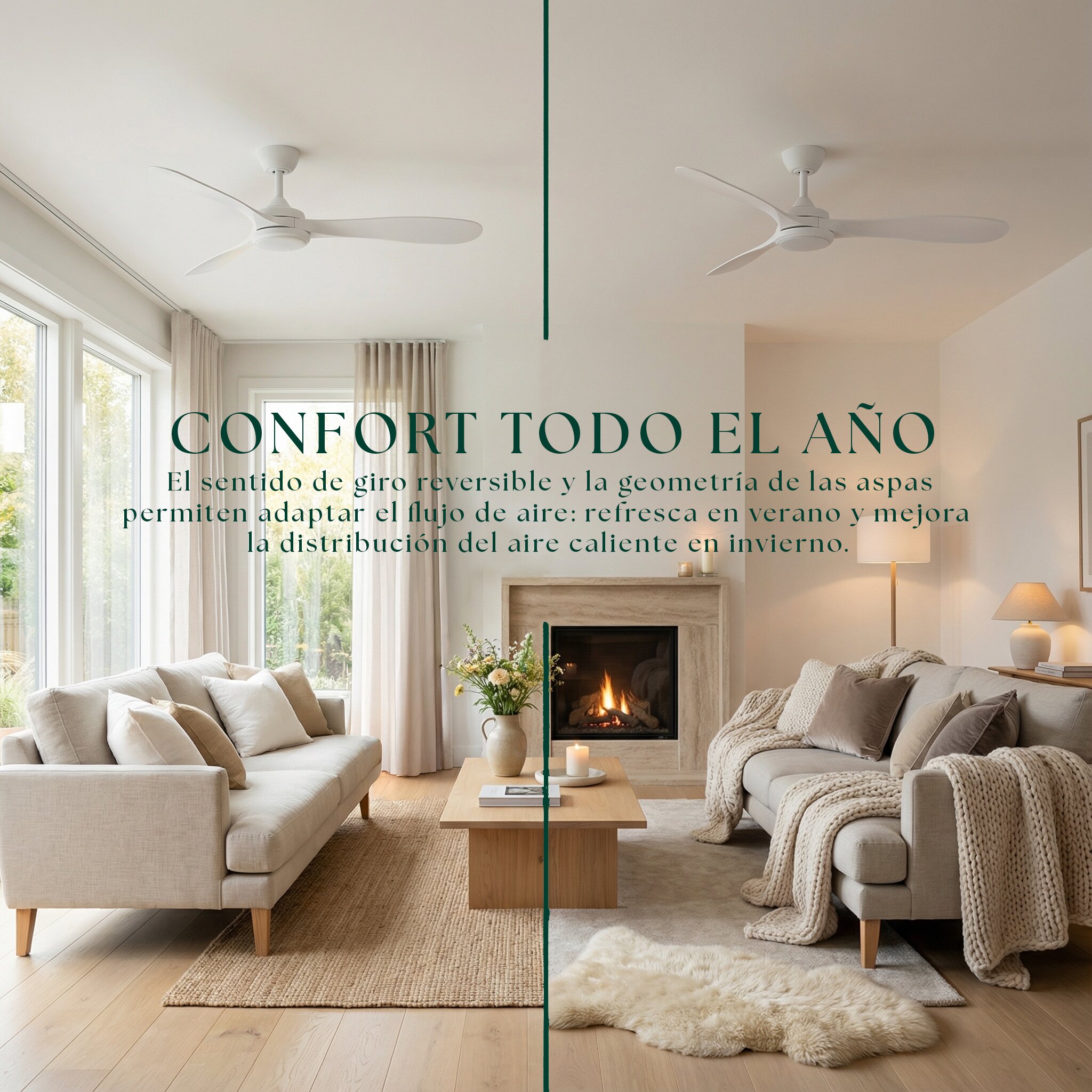 Ventilador de techo Giro Boreal con luz LED DC Blanco-8