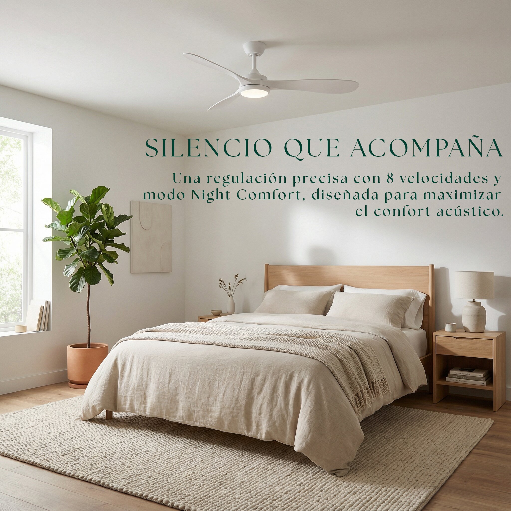 Ventilador de techo Giro Boreal con luz LED DC Blanco-9
