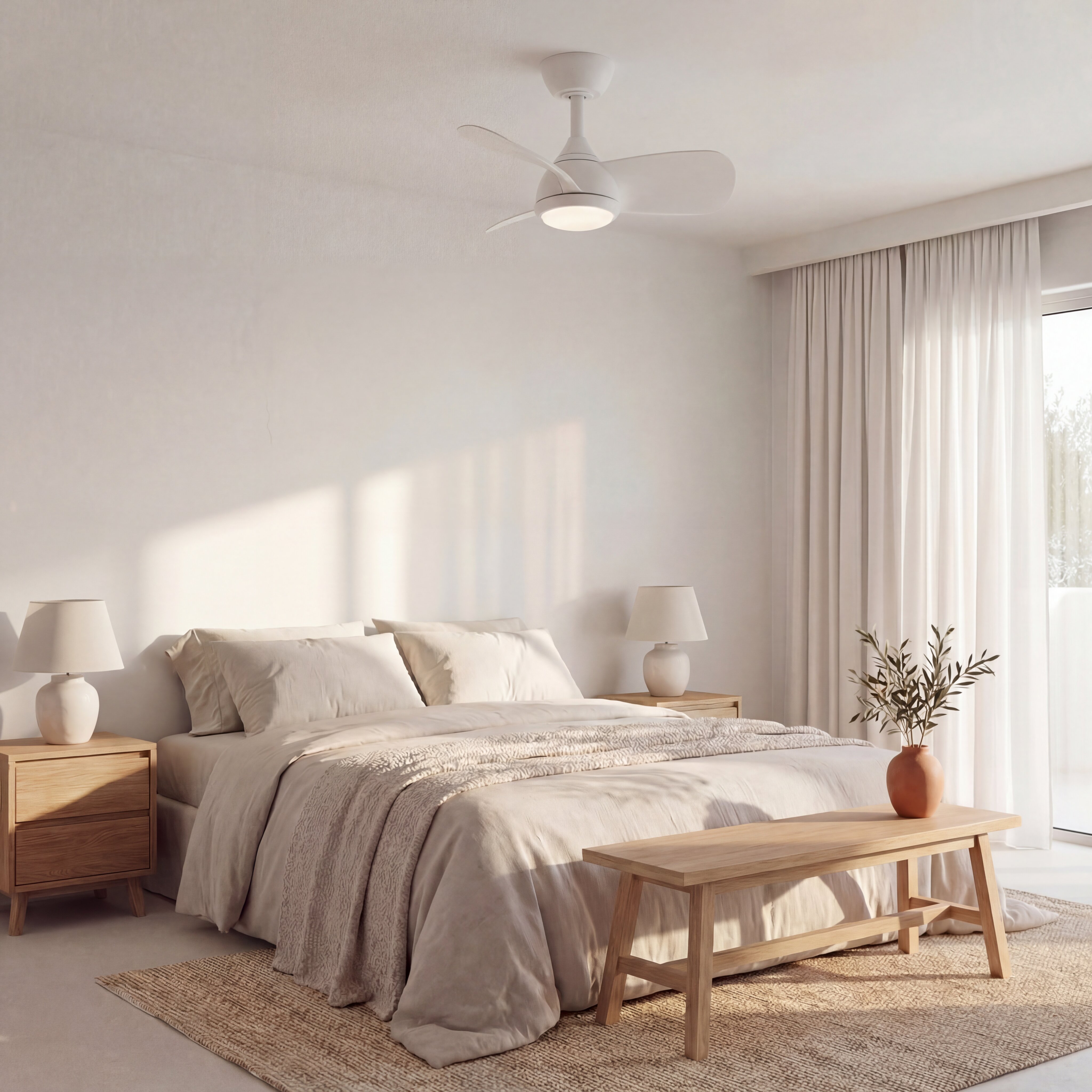 Ventilador de techo Giro Veleo con luz LED DC Blanco-3
