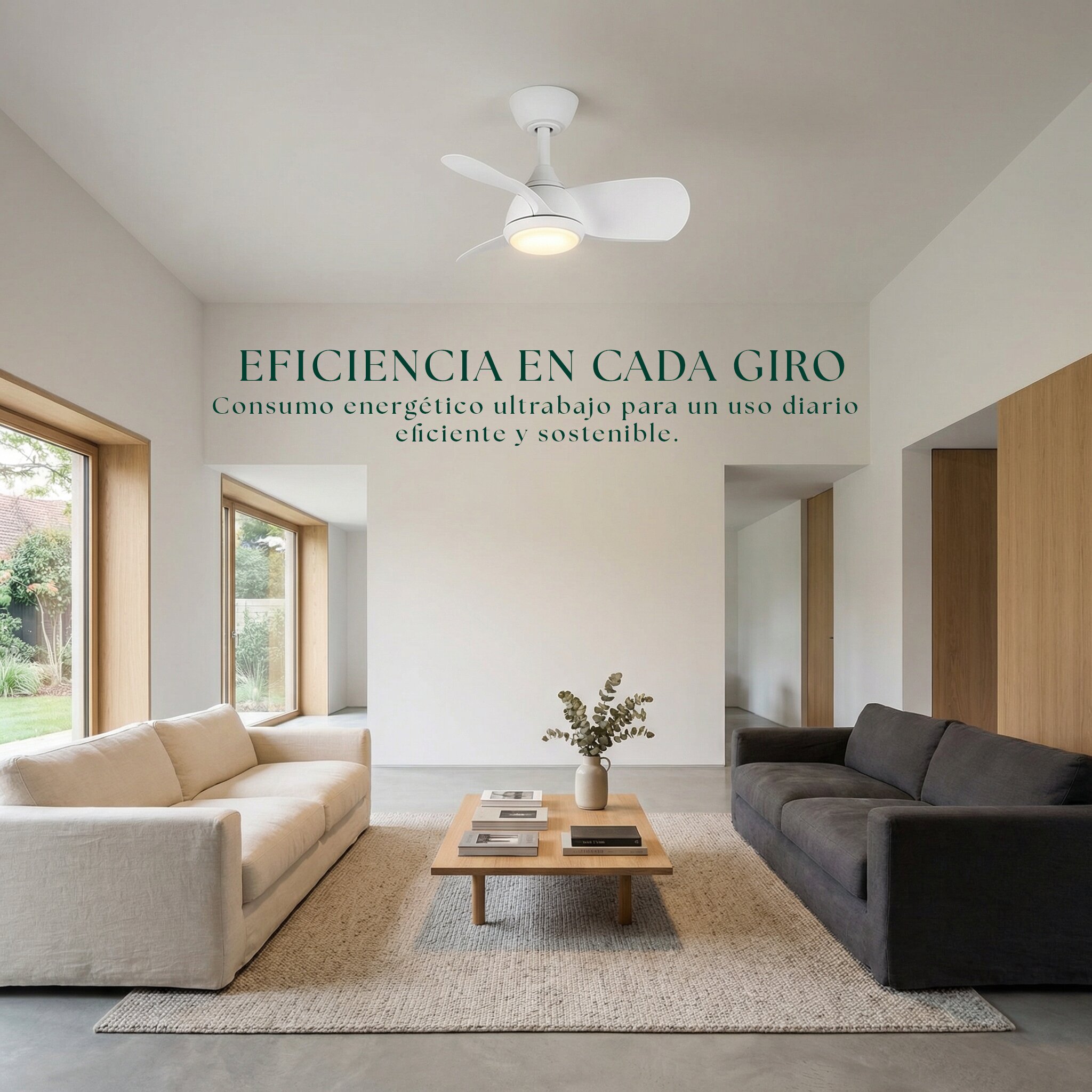 Ventilador de techo Giro Veleo con luz LED DC Blanco-5