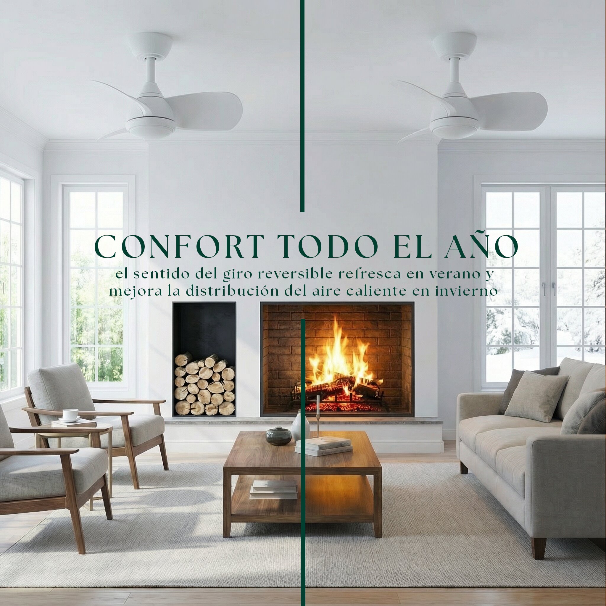 Ventilador de techo Giro Veleo con luz LED DC Blanco-9
