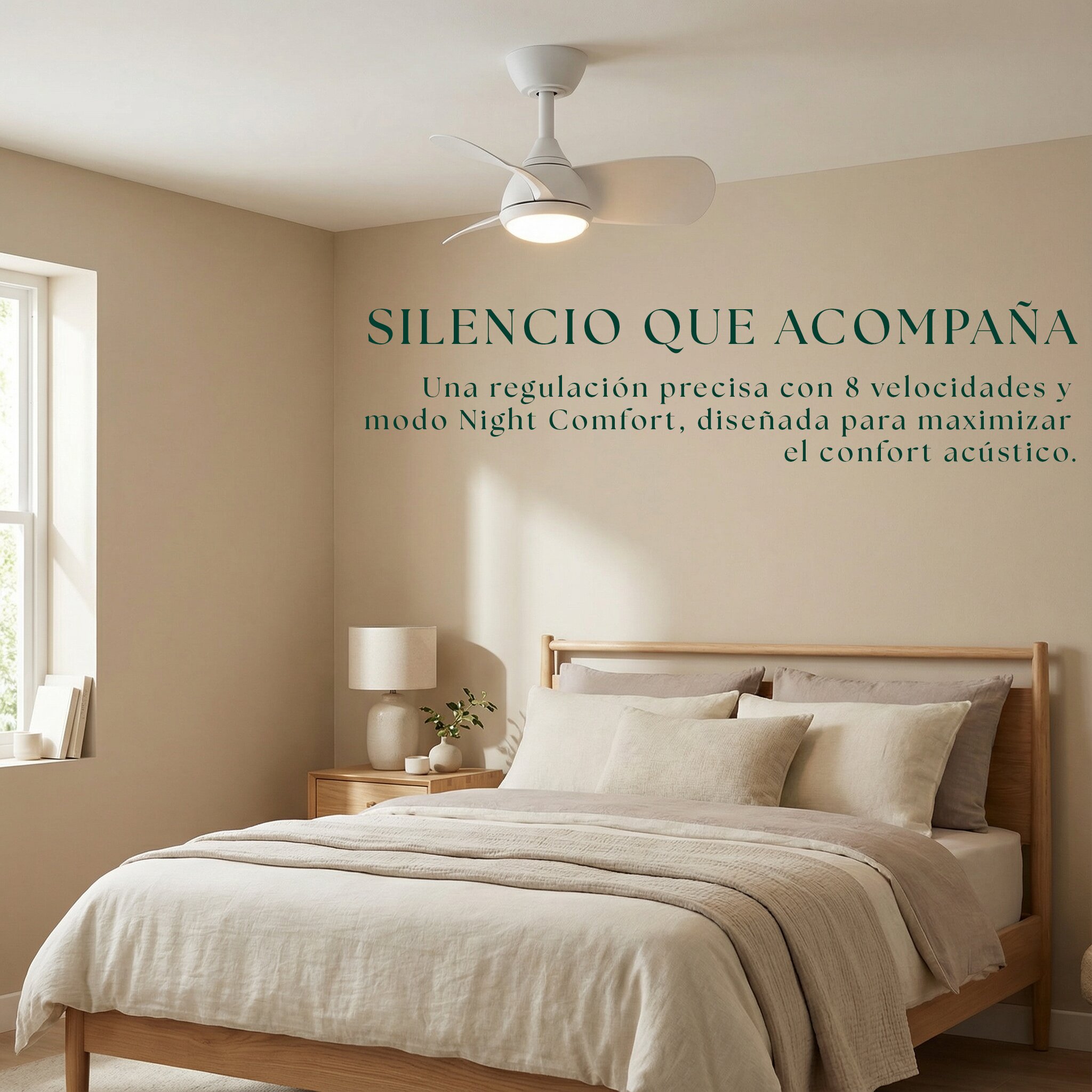 Ventilador de techo Giro Veleo con luz LED DC Blanco-10